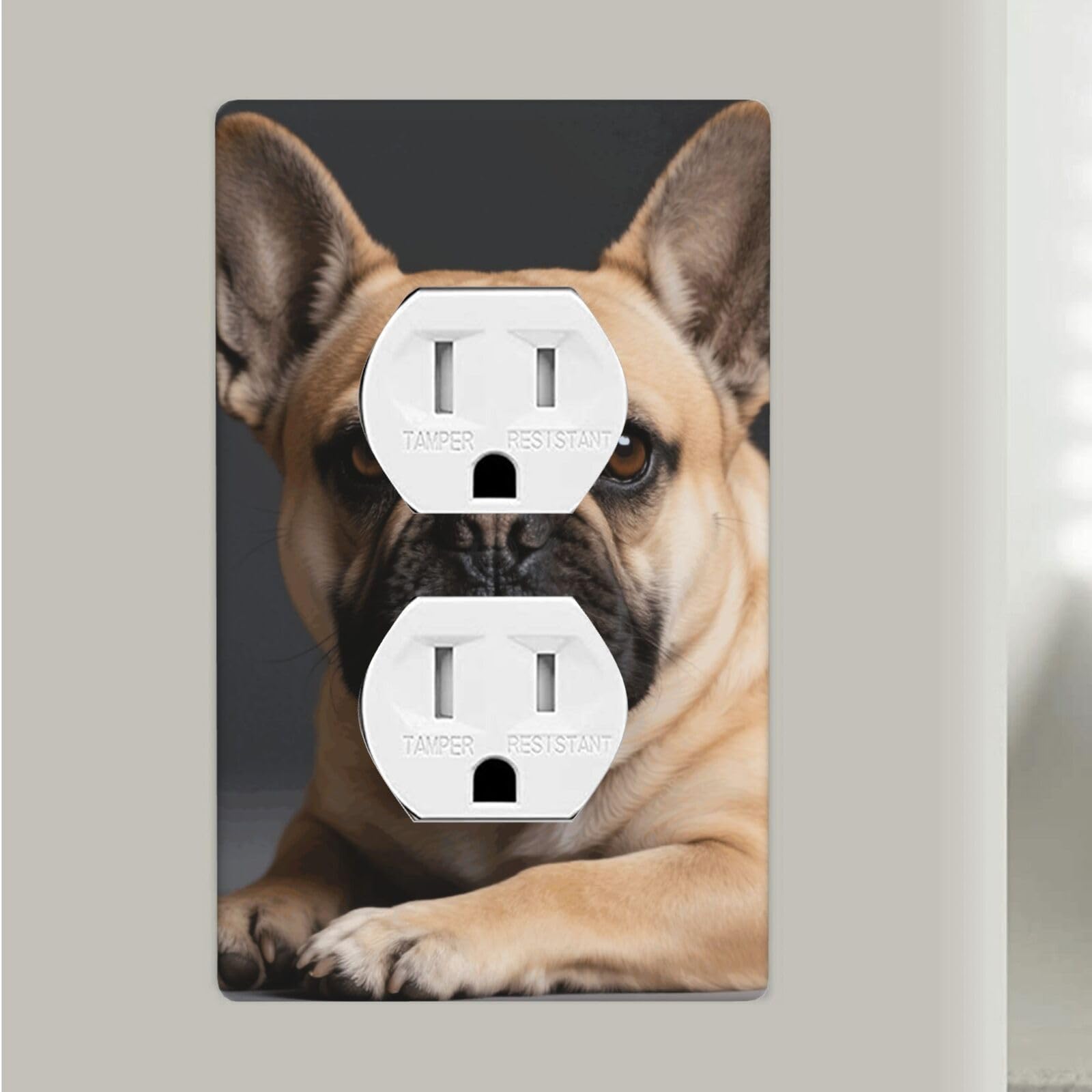 Fekiloot Dog Duplex Outlet Covers Wall Plates 1-Gang Switch Outlet Electrical Cover Plate Unbreakable Polycarbonate Switchplate Cover Faceplate For Bathroom Kitchen Home Decor