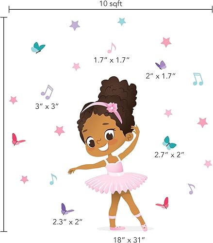 Miniatura 2 de Calcomanía de pared de bailarina negra para dormitorio de niñas mod1 - Habitaciones y pegatinas