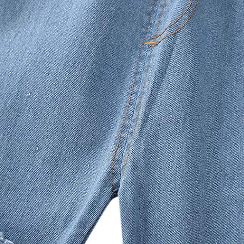 Image of Hopscotch Baby Boys and Baby Girls Cotton and Polyester Applique Solid Text Jeans in Blue Color