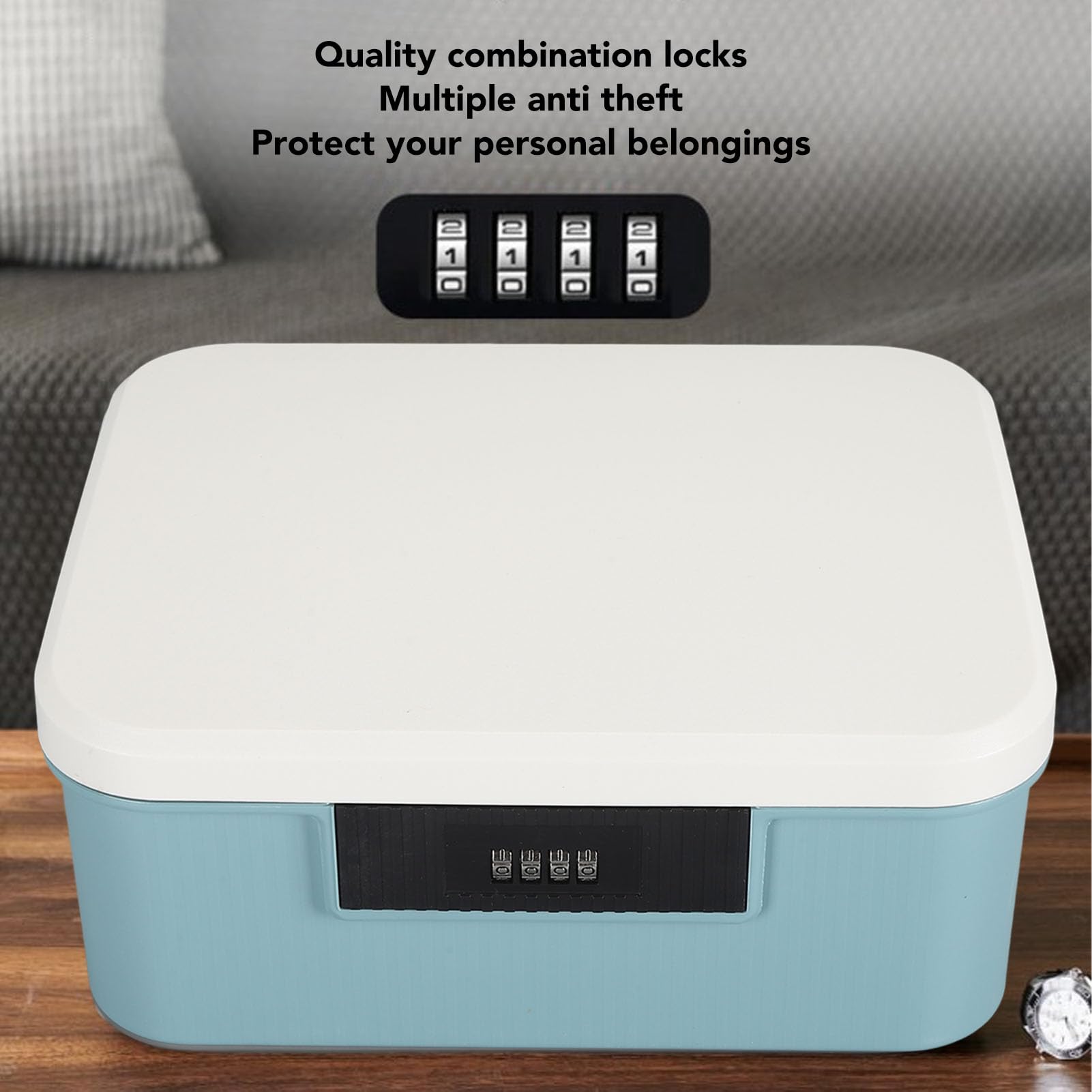 Privacy Box, 9L Capacity Document Lock Box with Password Lock, Spacious and Organized Storage, Versatile Usage - Image 2