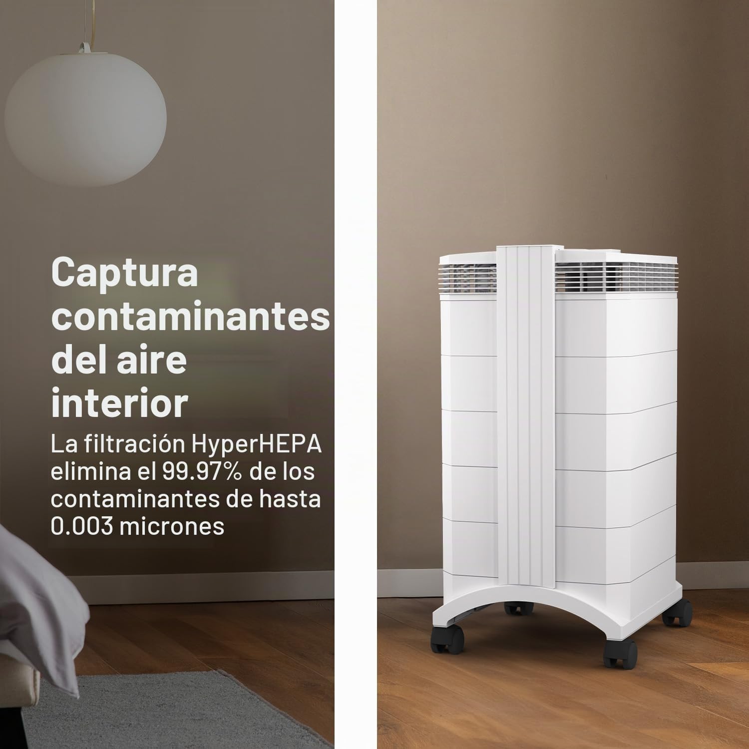 IQAir HealthPro Plus XE Purificador de aire – Filtración inteligente HyperHEPA para habitaciones grandes de hasta 1125 pies cuadrados, humo, virus, alérgenos, asma, moho, polvo, mascotas, hecho en