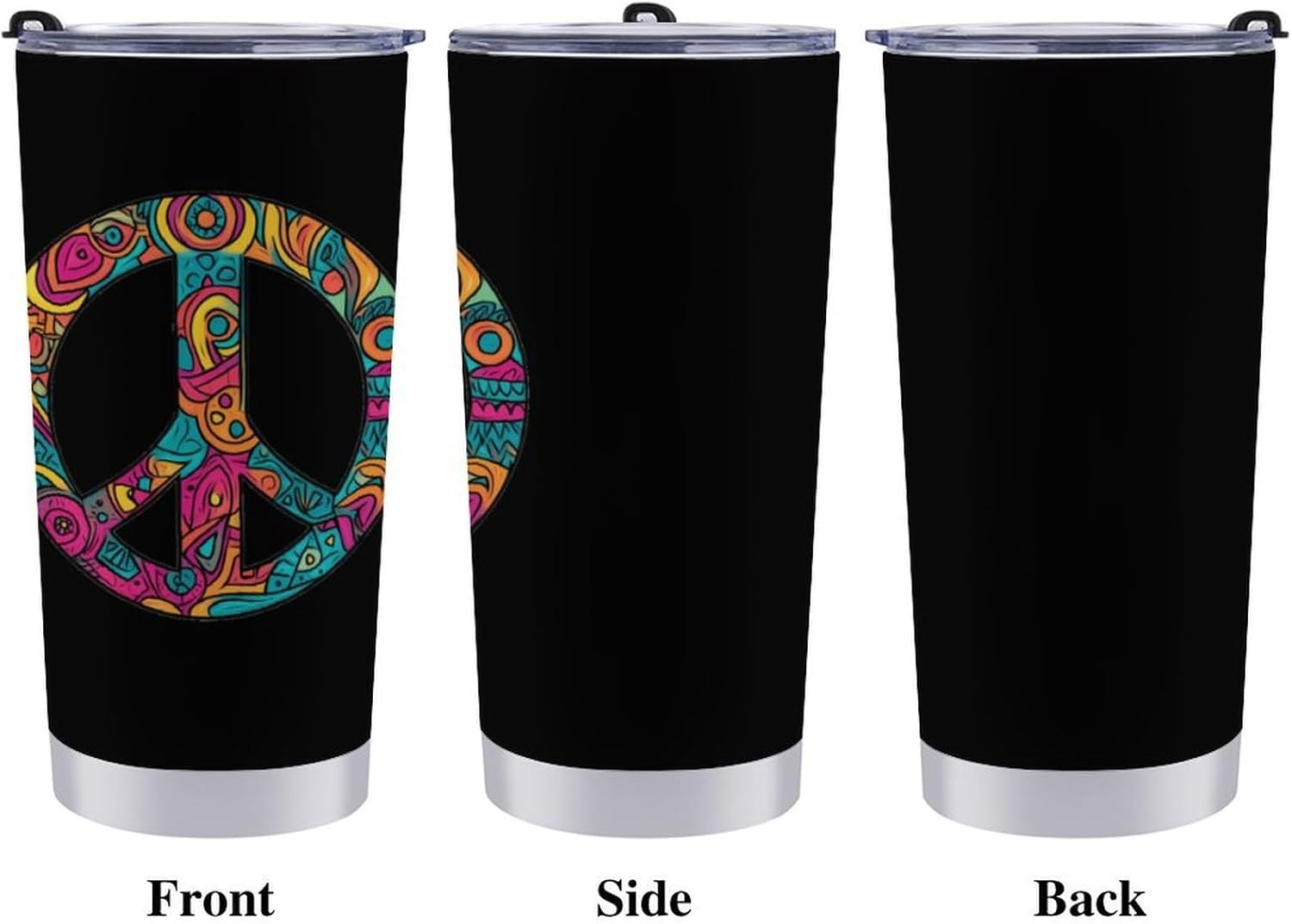 Peace Sign Travel Coffee Mug Stainless Steel Insulated Tumbler Water Bottle Tea Cup for Home Office