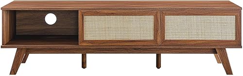 Miniatura 5 de Modway Soma - Soporte para TV de ratán, 60 pulgadas, nogal