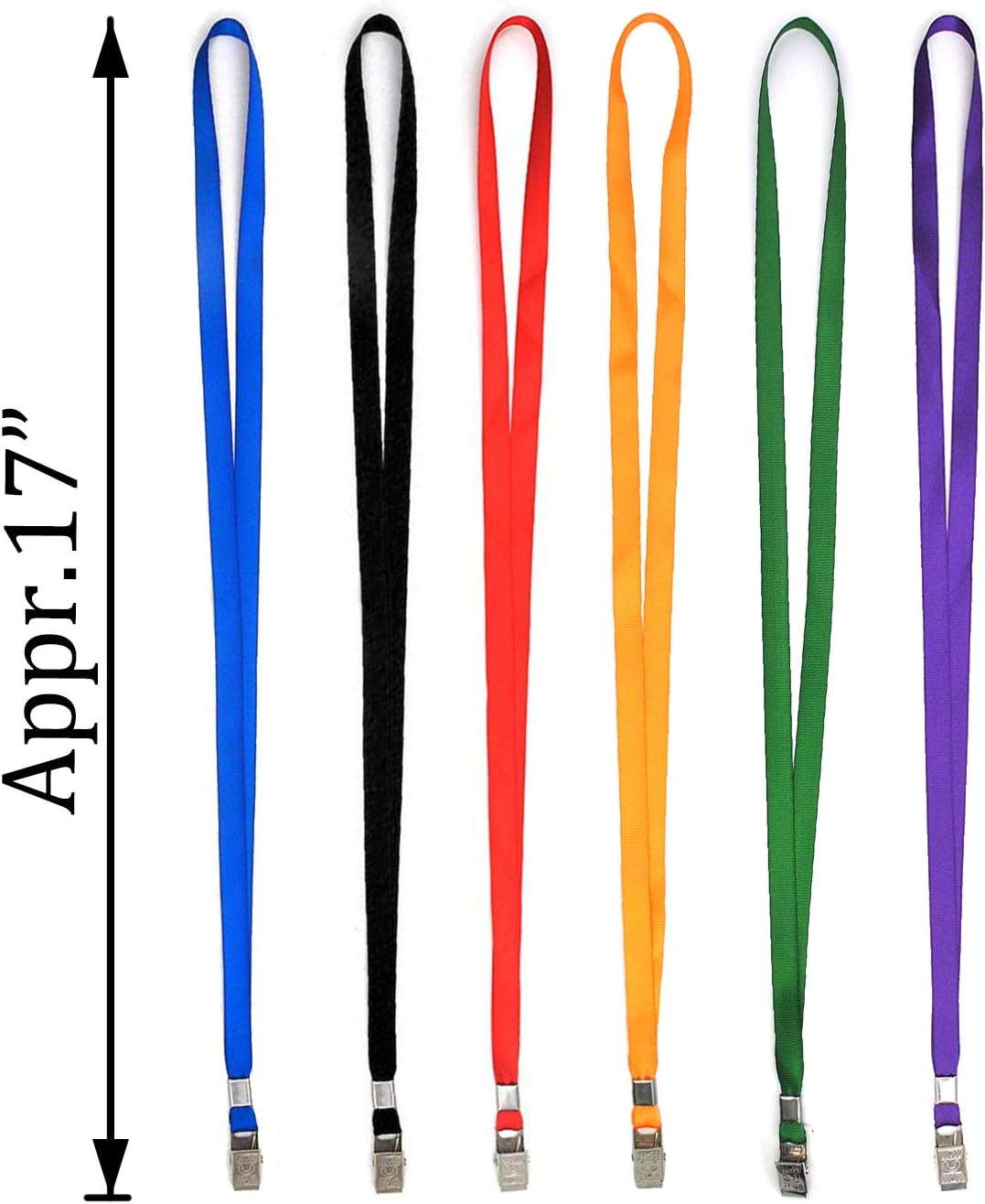 Bird Fiy Black Lanyards 100 Pack 34" Premium Lanyard Bulldog Clips Bulk Nylon Flat Lanyard with Badge Clip