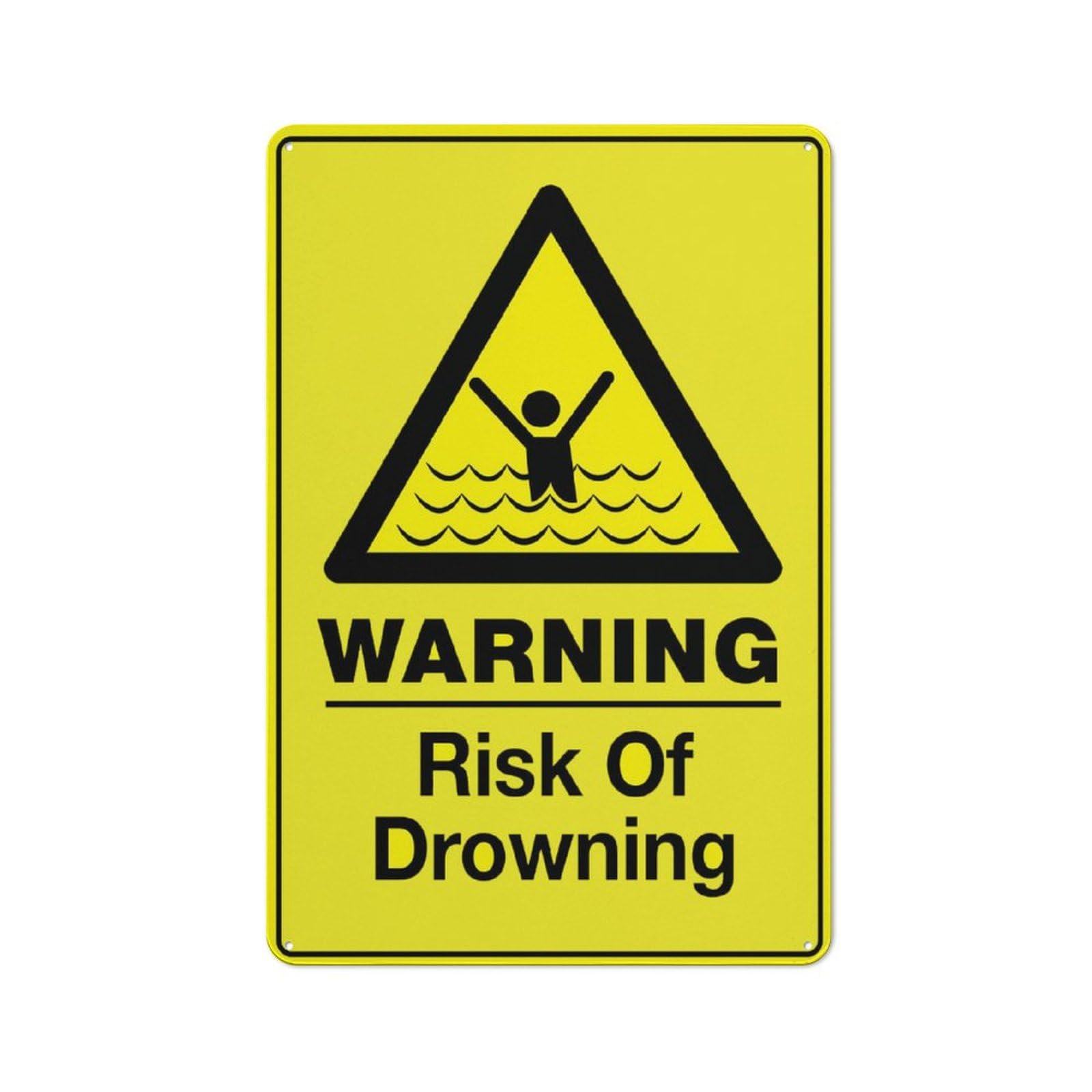 Peiyeety A003 Metal Tin Sign Warning Risk Of Drowning Quote Vintage Metal Wall Art Plaque For Home Living Room Bedroom Farmhouse Patio Rustic Wall Decor 6X8 Inch