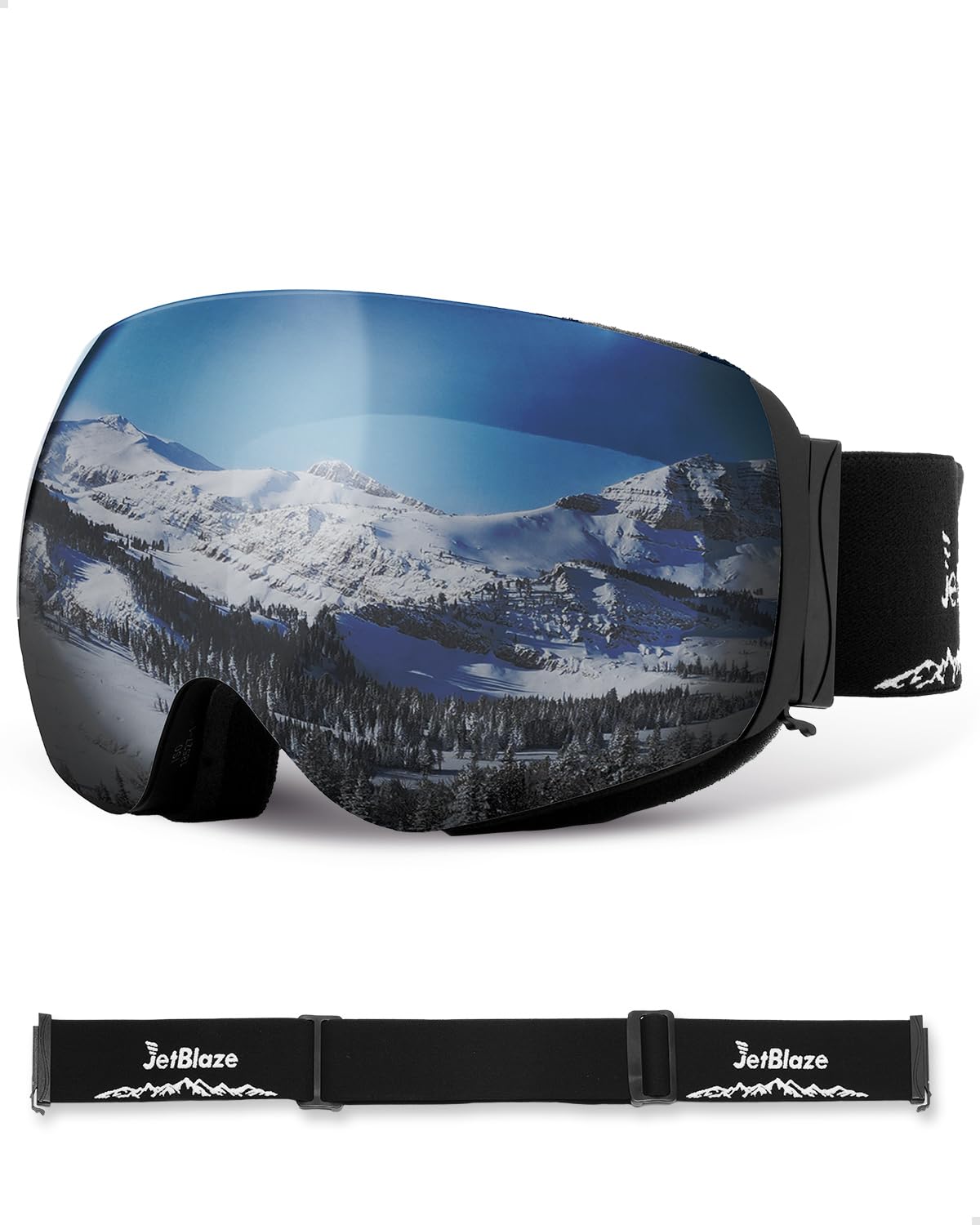 gogle narciarskie mężczyźni kobiety gogle narciarskie OTG z wymiennymi soczewkami i paskami dla osób noszących okulary śnieżne przeciwmgielne gogle snowboardowe gogle narciarskie kompatybilne