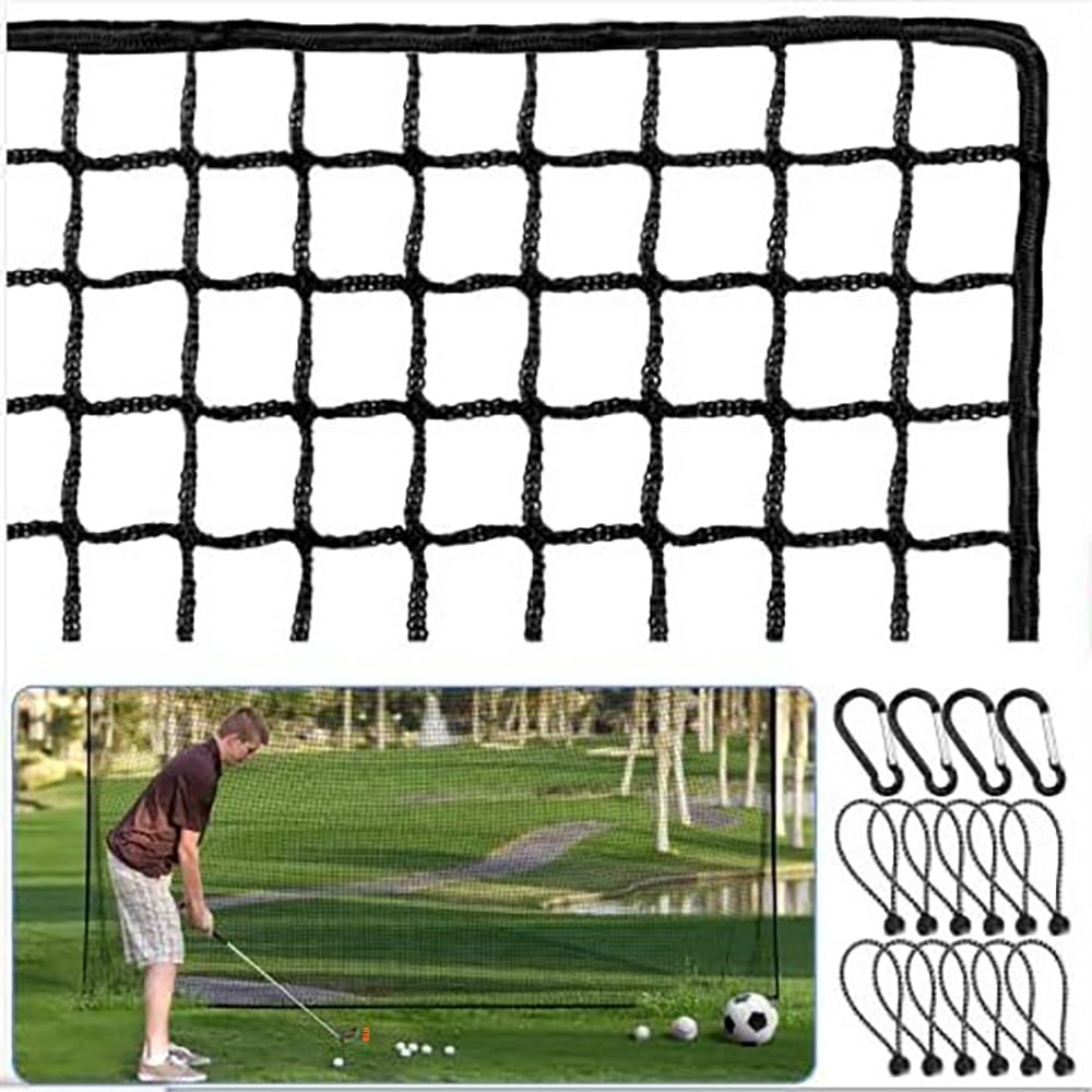 NEWFUN Red de Golf 3x3M Poliéster Negro Portátil Entrenamiento Jardín Interior Exterior