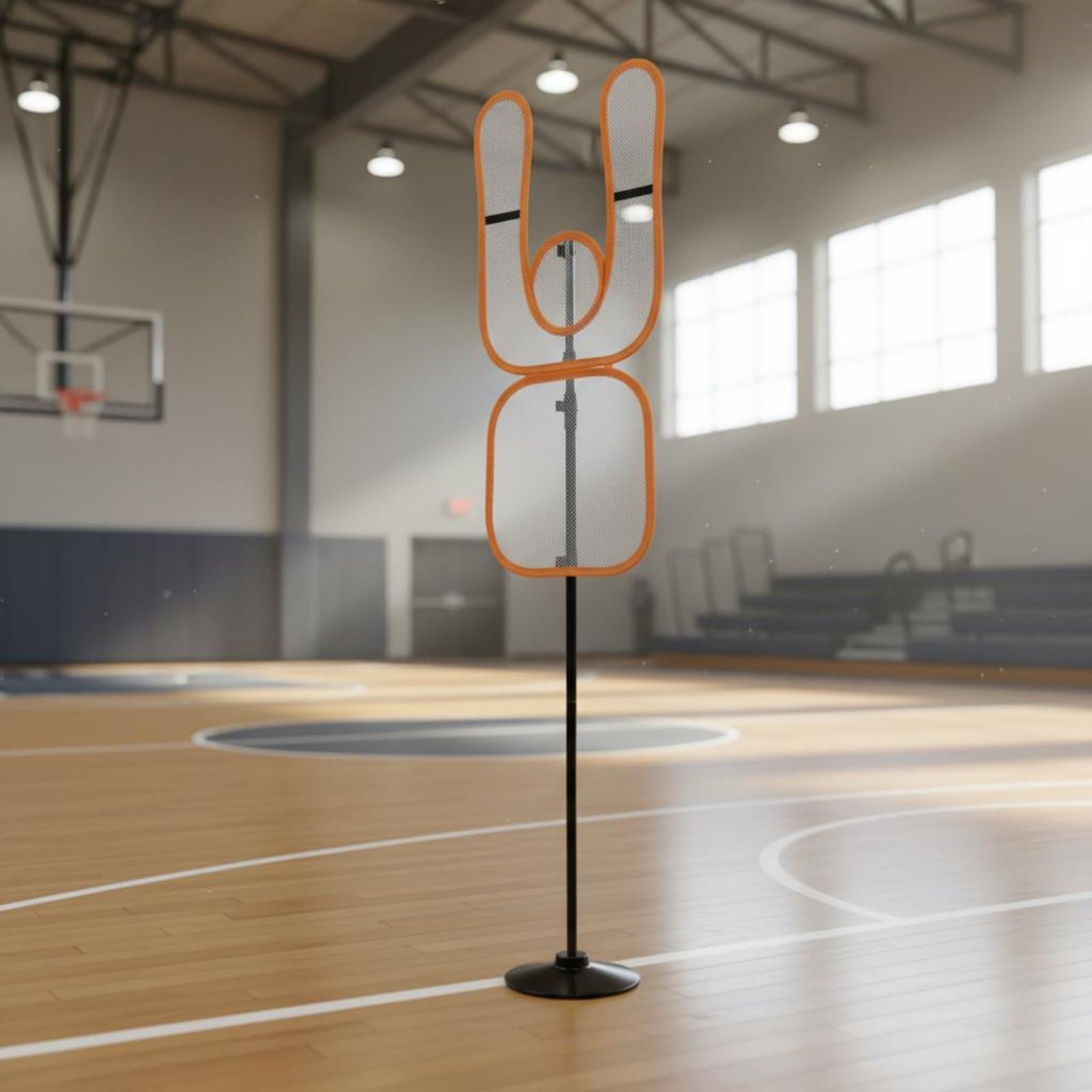Manichino Allenamento Basket Manichino Difensore Ostacolo Attrezzatura Sportiva Struttura Acciaio Braccio Orientabile Adatto per Esercizi Dribbling Sessioni Campi Indoor