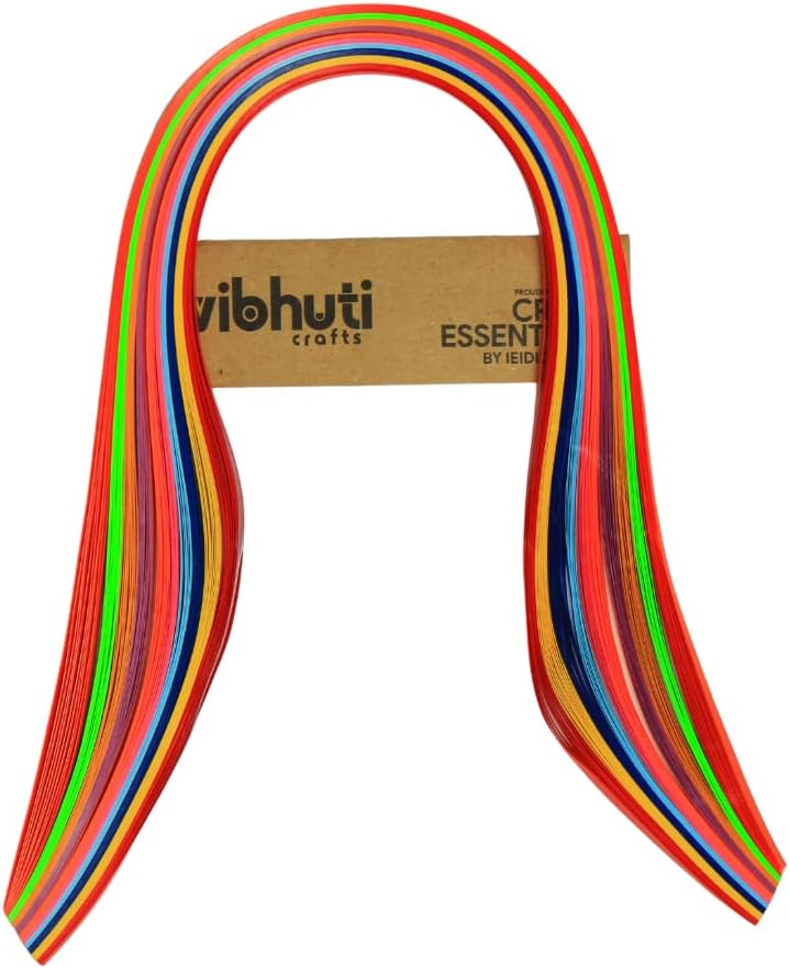- Vibhuti Crafts Quilling Paper Strips Multicolor 1000 Pieces 3mm Paper Quilling Strips for Jewelry Making, Scrapbooking, DIY Craft, Paper Art and Decorative Projects