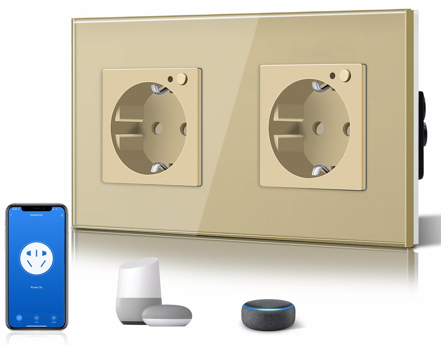 BSEED Enchufe Inteligente con 20W USB y Tipo C,Mate Enchufe Pared Wifi con Medidor Consumo,Control Remoto por APP & Voz,Requiere Cable Neutro,1 Enchufe,Blanco 86mm — view 28