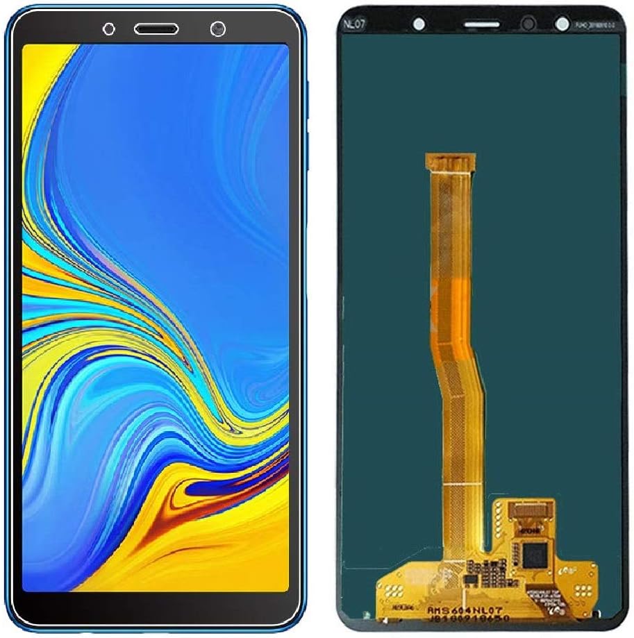 LCD Display Screen Digitizer Touch Screen Glass Panel Assembly Replacement for Galaxy A750 2018-A750F. (Black)