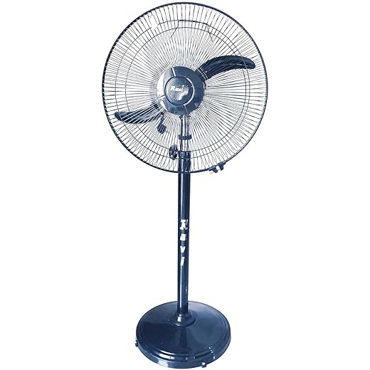 Ravi Deluxe Crystal Hi-Speed Pedestal Fan For Home & Office Use | Superior Air Delivery with 2100 RPM | Wide 400mm Sweep | 5 Speed Controls | Made in India | Glossy Black