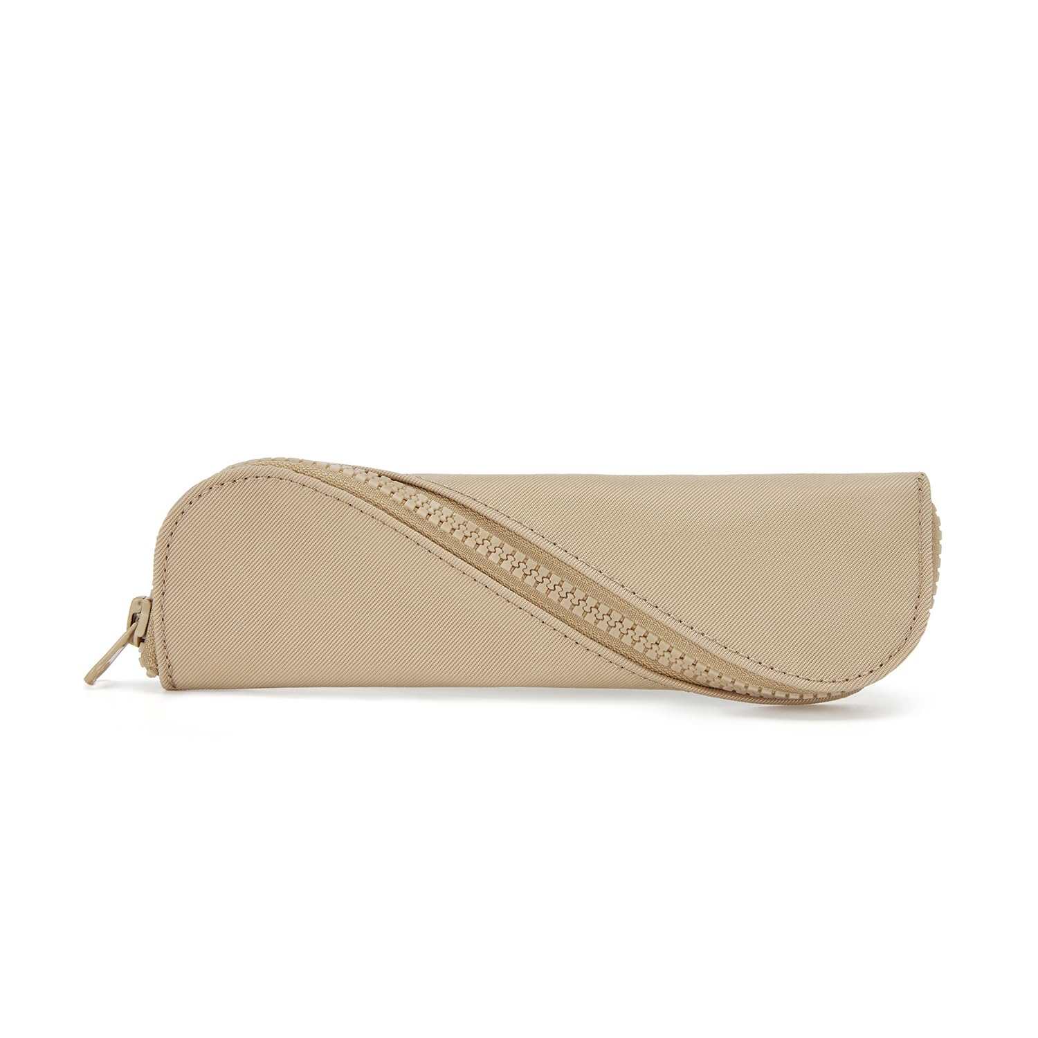 YONBEN Pencil Case Lightweight and Cute Pencil Pouch Slim and Stylish Cotton Canvas Thin (Khaki,Oxford cloth)