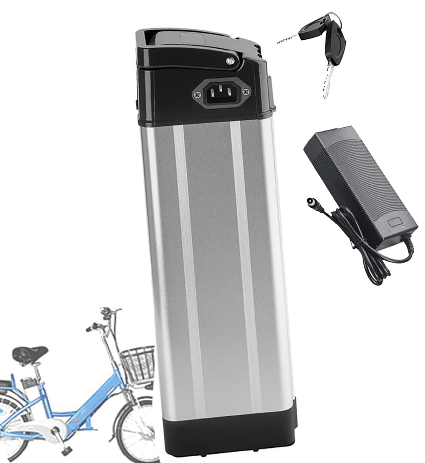 Batteria Per Bici Elettrica Da 36V Con Caricabatteria, Batteria Di Ricambio Rimovibile Per Bici Elettrica Pieghevole 36V 10Ah 15Ah 20Ah Per Motore 250W 200W 3,36V 10Ah