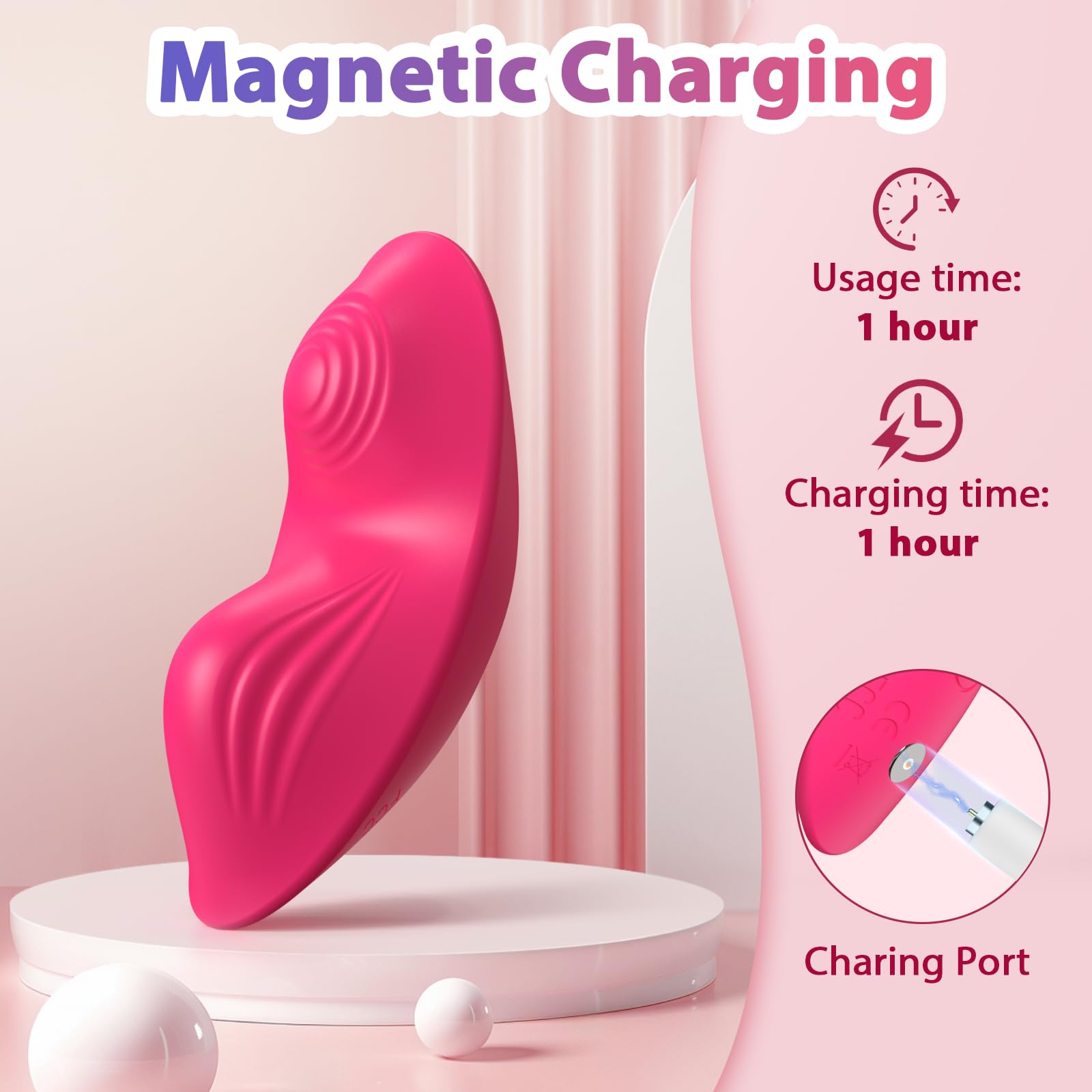 Amazon.com: App Remote Control Wearable Panty Clitoral Vibrators, G Spot Butterfly  Vibrators with 9 Vibration Massager, Waterproof Magnetic Charging Sex Toys  for Women or Couples (Rose) : Health & Household