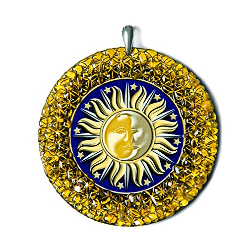 Preisvergleich Produktbild Sonne-Mond heidnischen Bernstein Amulett handgemachte Charme Medalion - heidnischen, spirituelle, New Age Geschenk