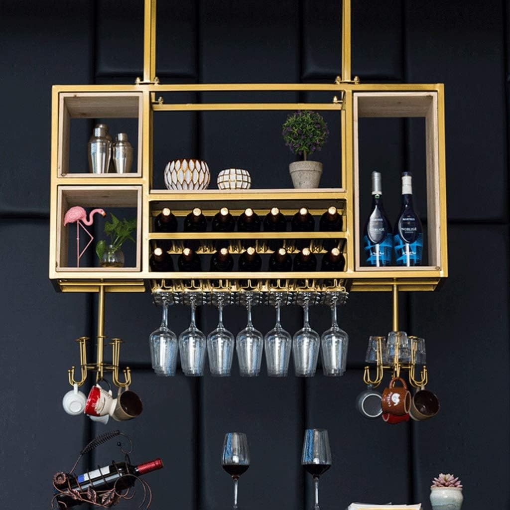 Bottle Holder Ceiling Rack Wine Bar Lounge Bar Goblet Rack Upside Down Wine Rack Multifunctional Household Rack