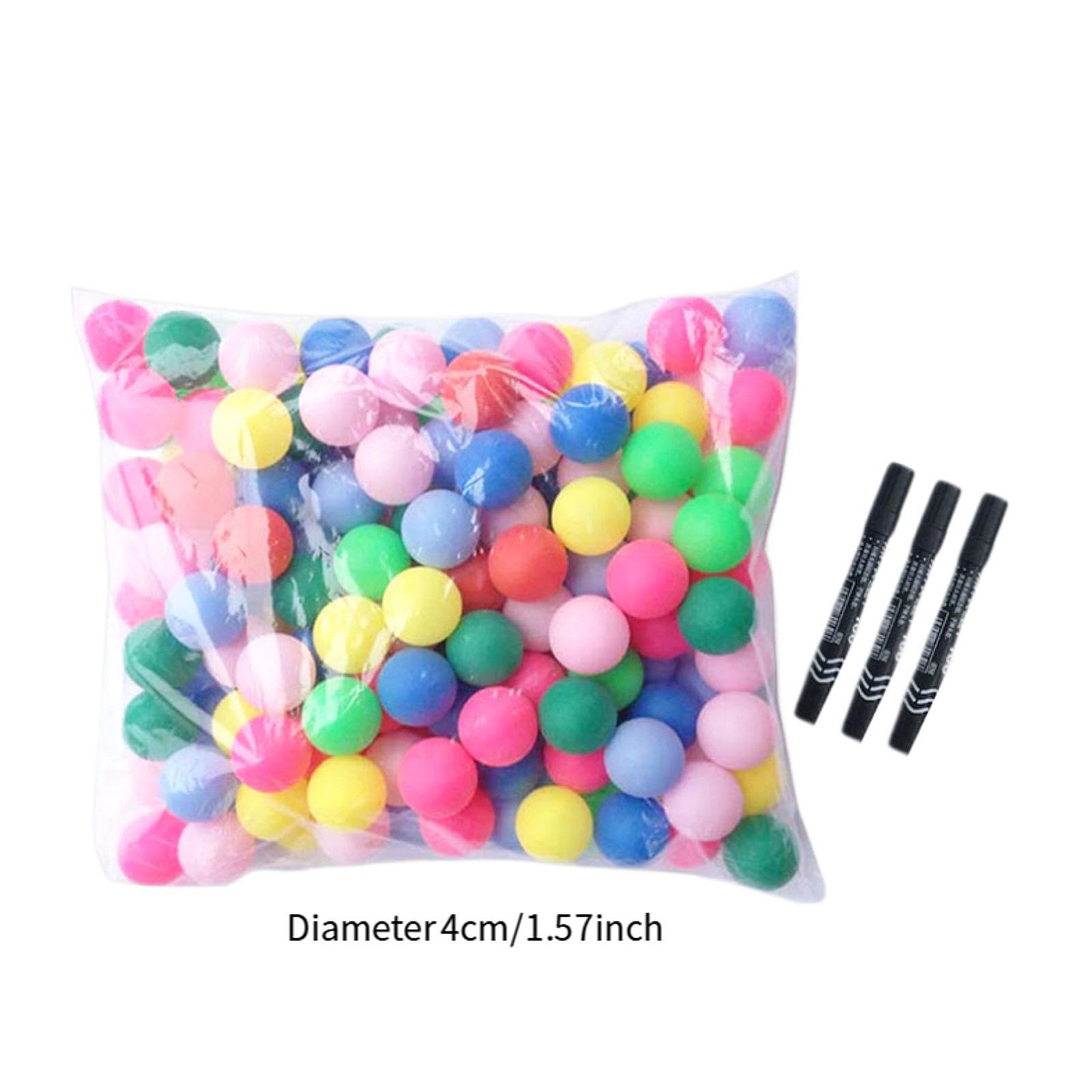 DYNWAVE 50x Raffle Balls Small Diameter 4cm Colorful Activity Table Tennis Balls Bingo Balls for Recreational Activities Group Games