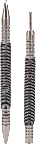 Miniatura 5 de Juego de 2 piezas de acero al carbono sin martillo de doble cabeza, 3500 psi, contador de fuerza de impacto, juego de punzón de bisagra de 1/32