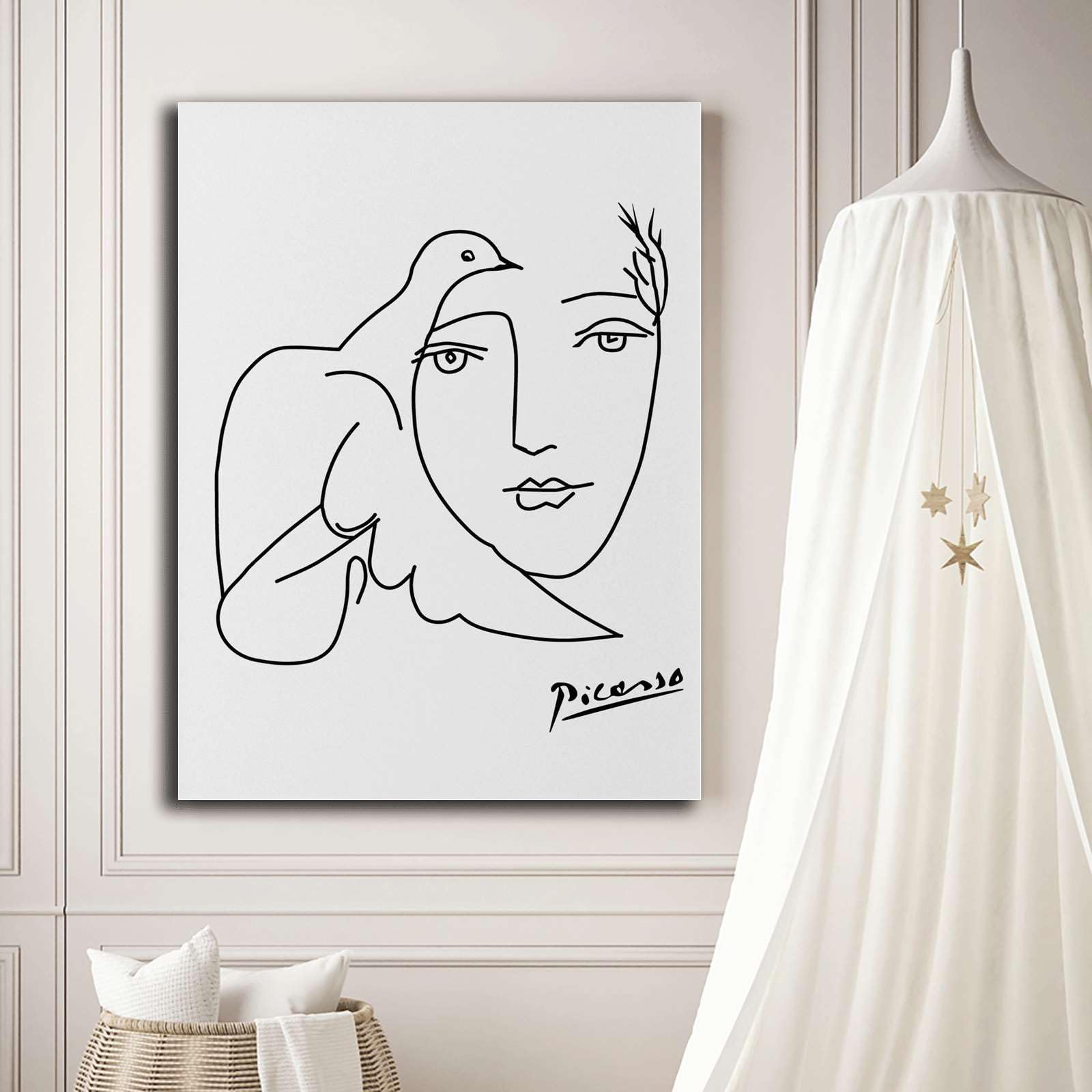 Amazon.com: Poster Decorative Canvas Painting Picasso Woman BIird