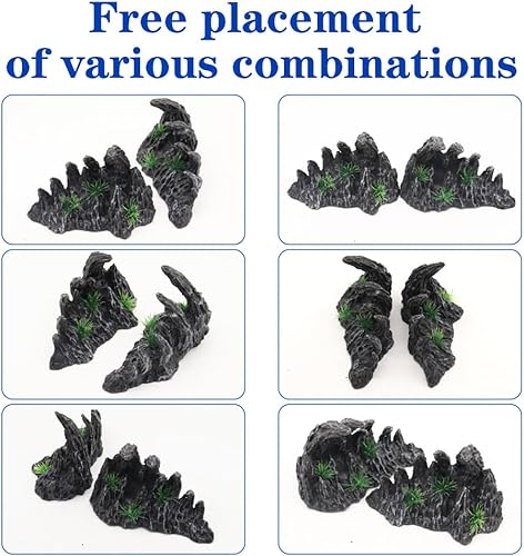 Miniatura 7 de Decoración de pecera de rocas para acuario, Jagged Canyon Rock Formation Kit de decoración de acuario, adecuado para una variedad de escenas de