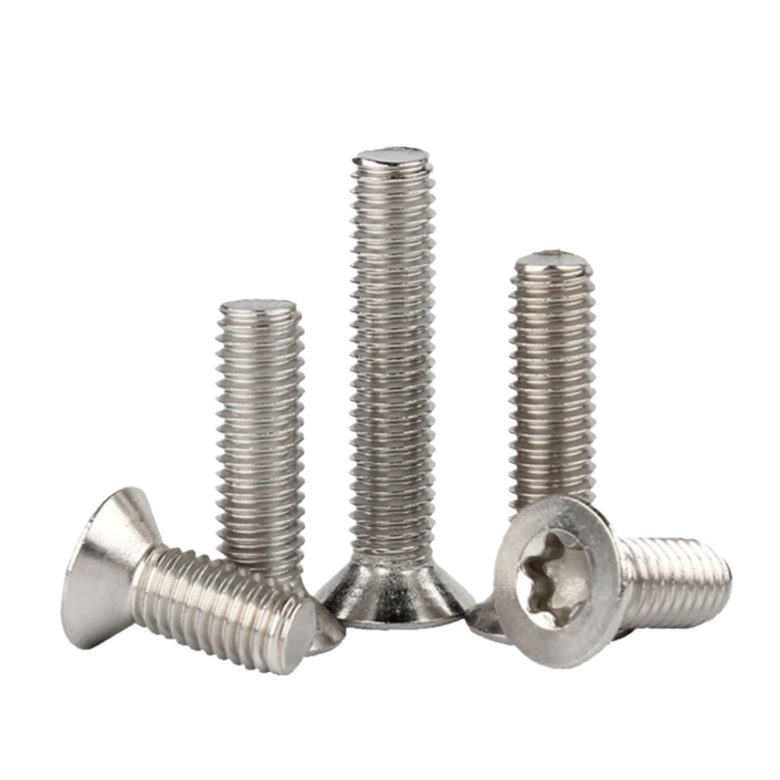 Pycubn 45Mm 5/10/50Pcs Six-Lobe Torx Flat Countersunk Head Screw M1.4 M1.6 M2 M2.5 M3 M4 M5 M6 M8 304 Stainless Steel Gb2673 Six Lobe Bolt(,M4 X10pcs)
