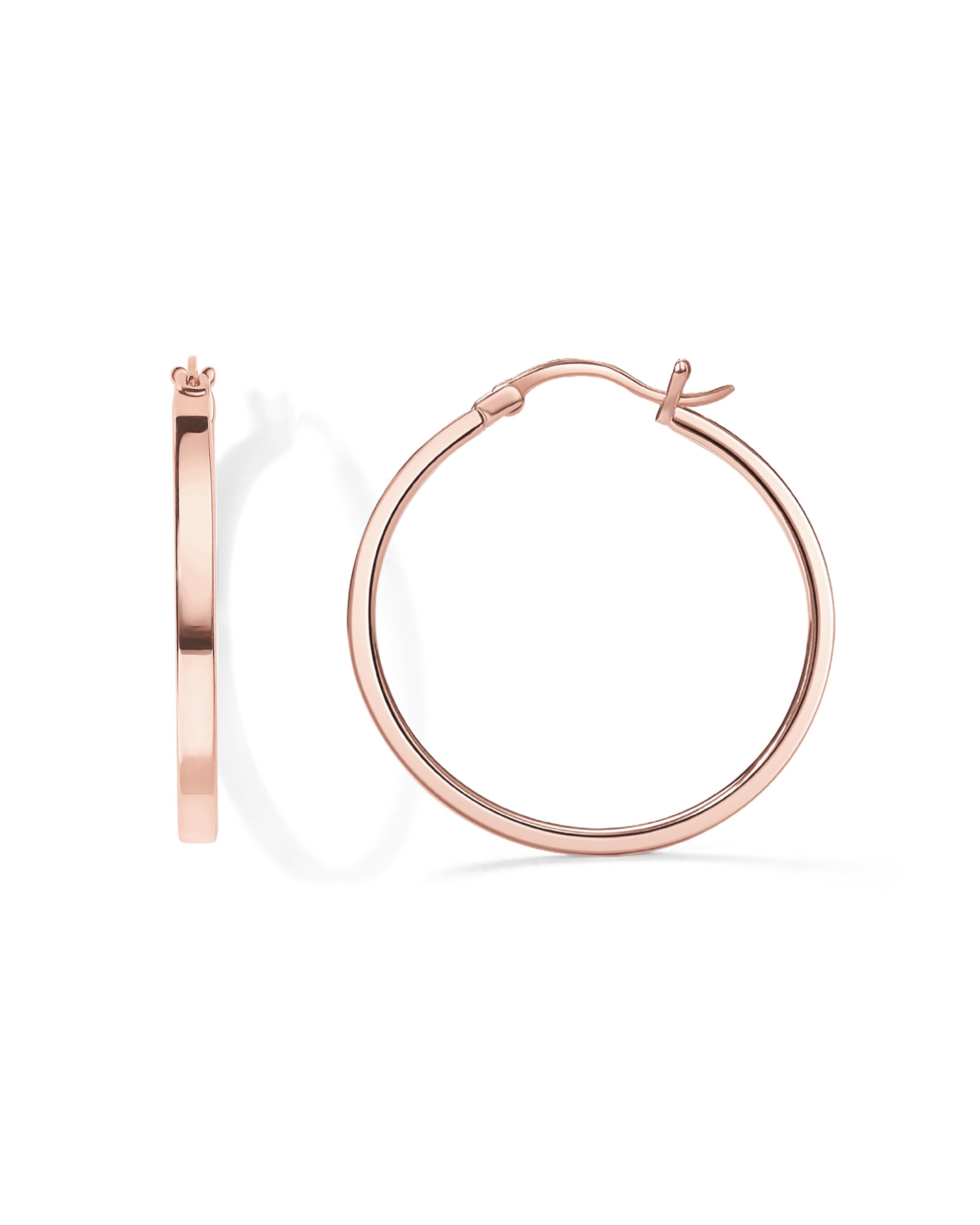 PAVOI 14K Gold Plated 925 Sterling Silver Post Lightweight Hoops 20mm - 30mm Earring Gold Hoop Earrings for