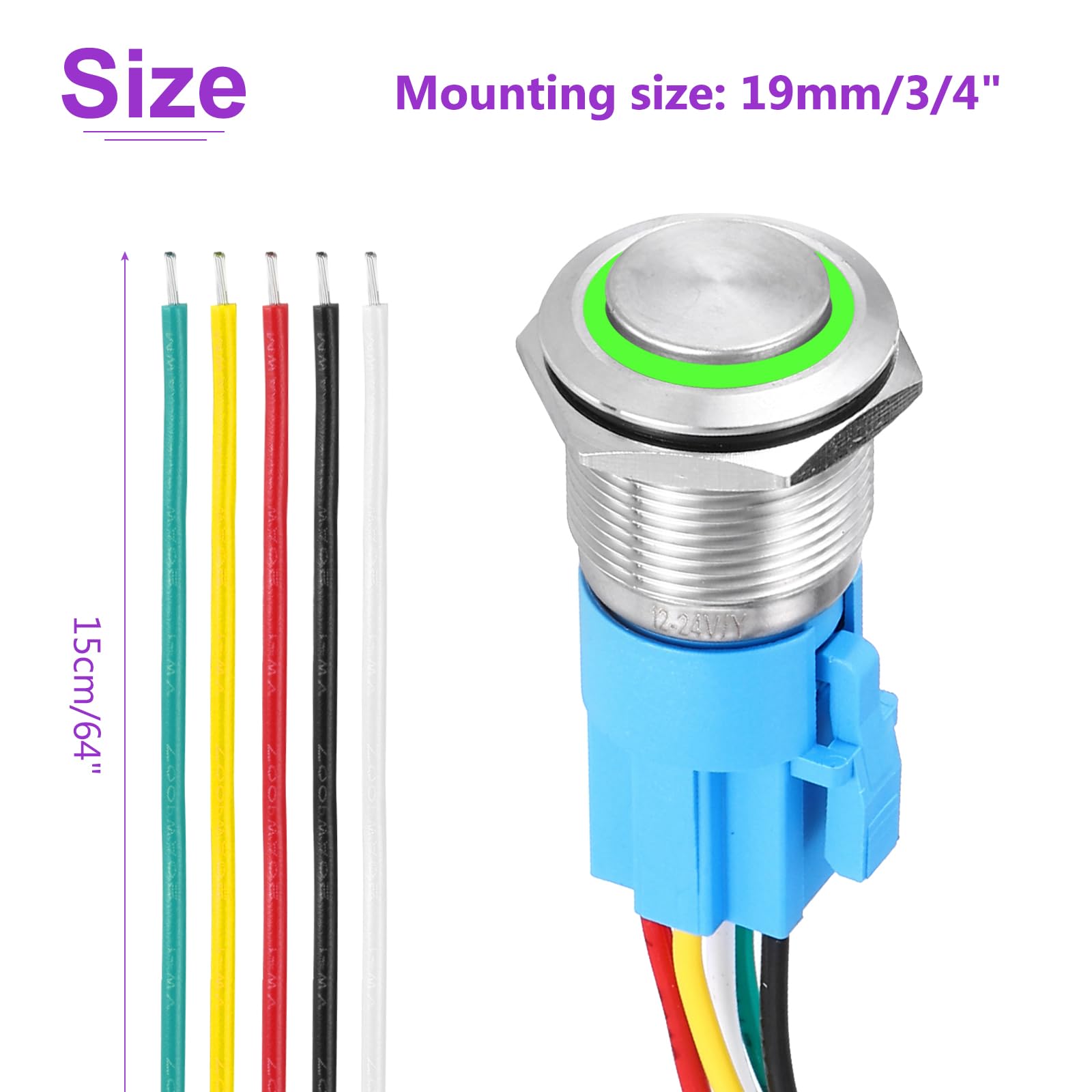 DMiotech 19mm / 3/4" Push Button Switch - Image 4