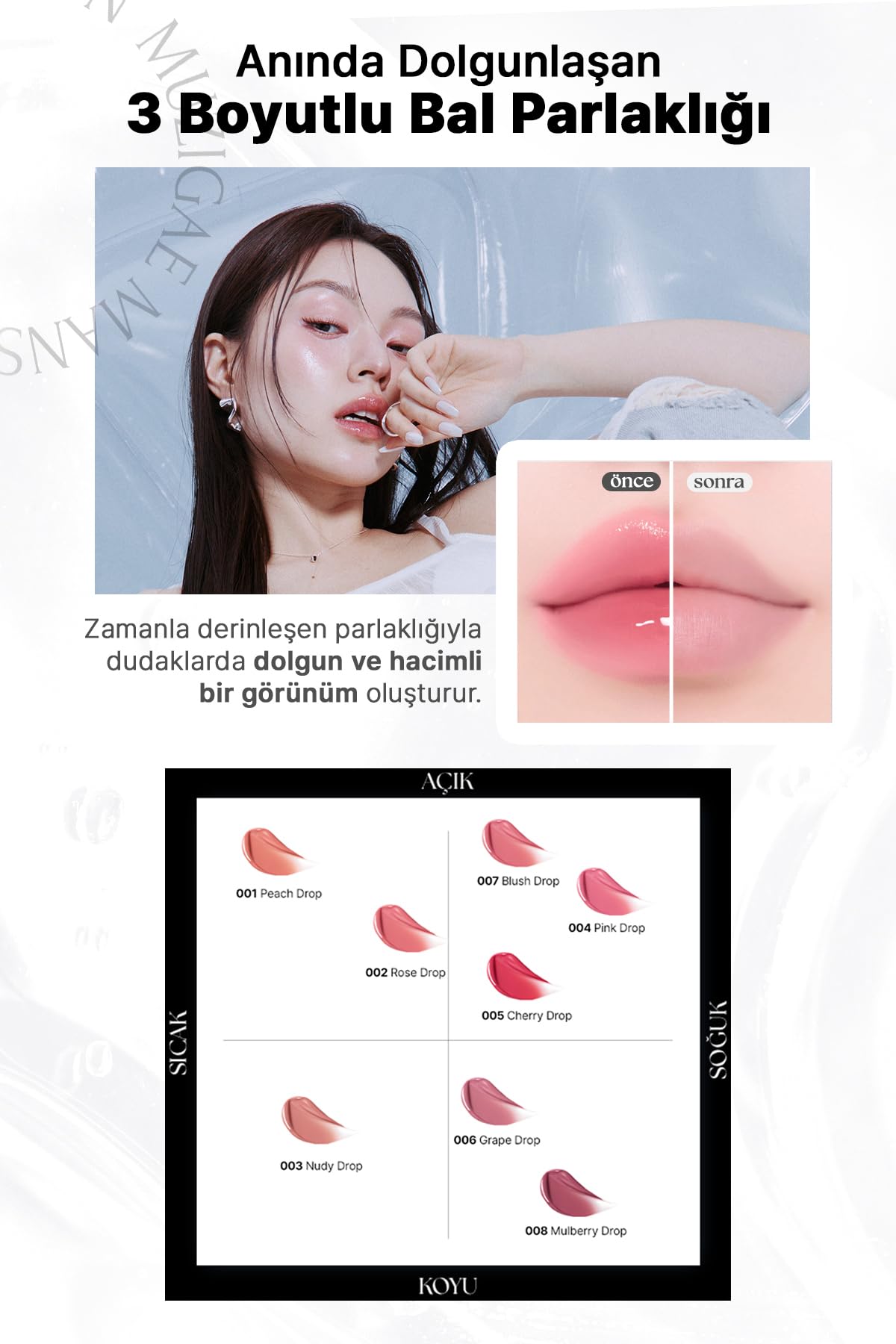 MUZIGAE MANSION Nemlendirici, Parlak Bitişli Tint MUZIGA MANSION Objet Glossy (003 Nudy Drop)
