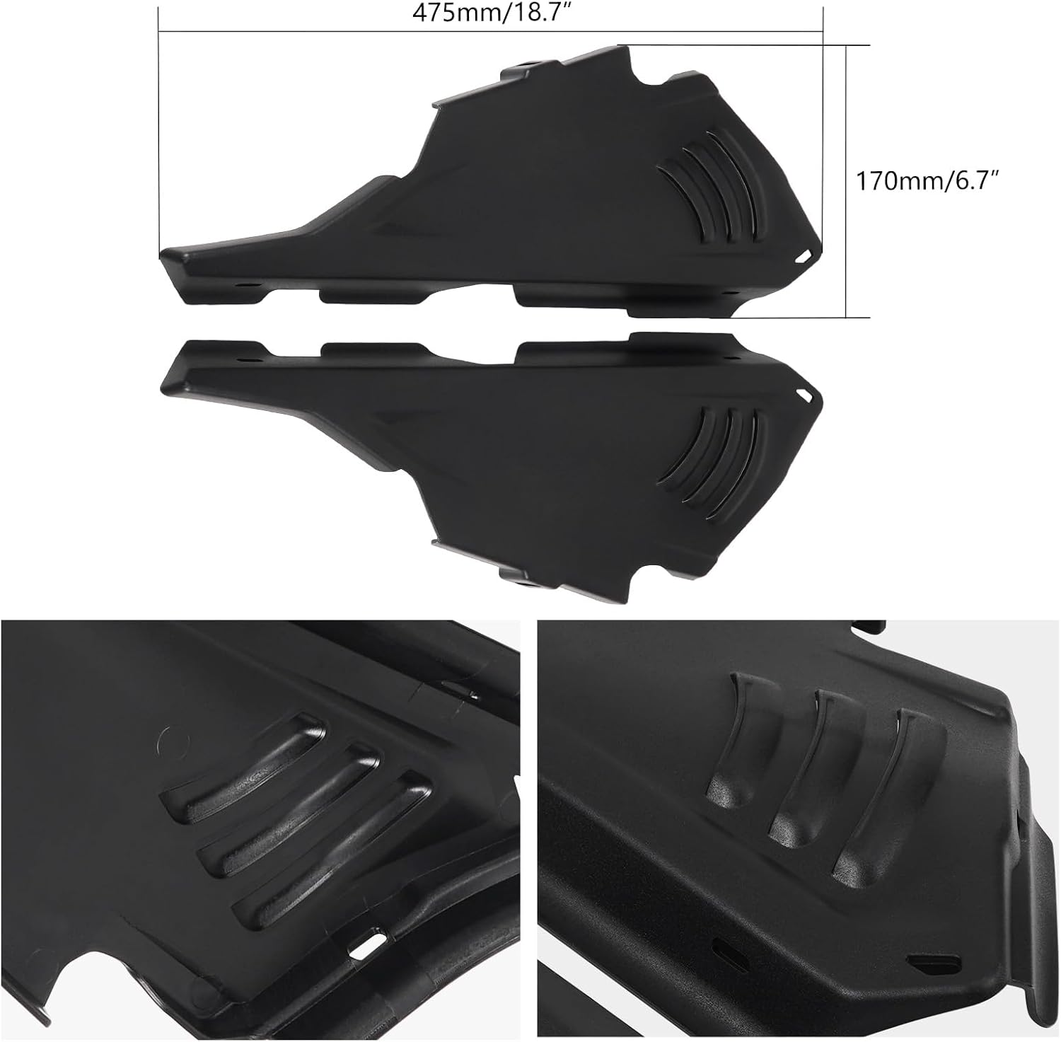 NICECNC Rear Frame Side Panel Guards Covers Compatible with BMW R1250GS 2018-2023 2019 2020 2021 2022, R1200GS 2013-2018, Side Frame Panel Set Protector, Black