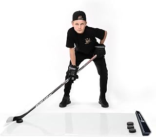 ACE Hockey Shooting Pad 30x60 with Puck Rebounder - Synthetic Ice Mat for Shooting, Passing & One-Timers Practice