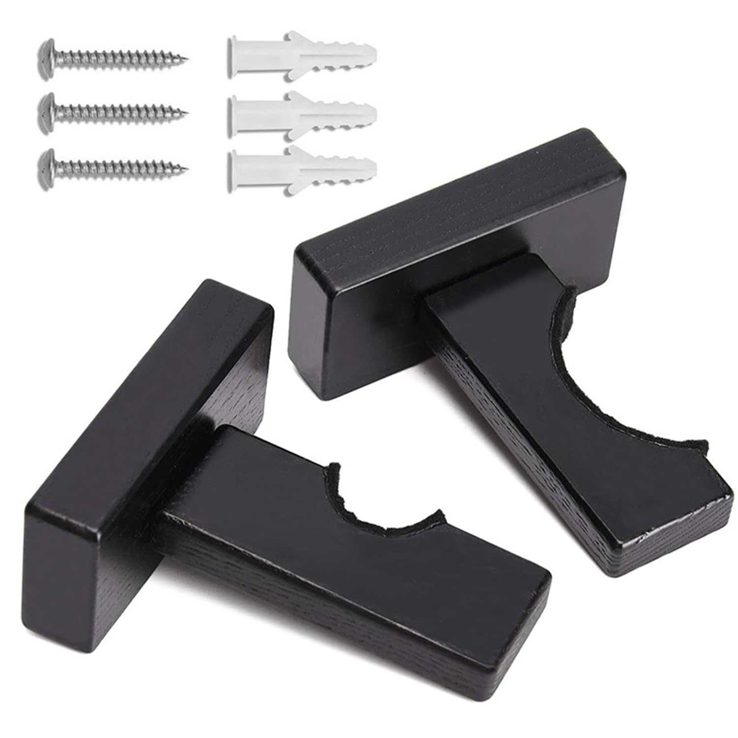 1 Pair Baseball Bat Holders, Wooden Baseball Bat Holder, Horizontal Baseball Bat Holder, Wall-Mounted Baseball Bat Holder - Image 3