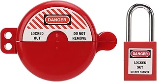Luqeeg Valve Lockout and Safety Padlock Combination, 1.1-3.15 inch Lock Out Tag Out Door Knob Covers Valve Locks for Faucet Knob, Spigot and Various Gas Storage Tanks, ‑57°c - 177°C, Red