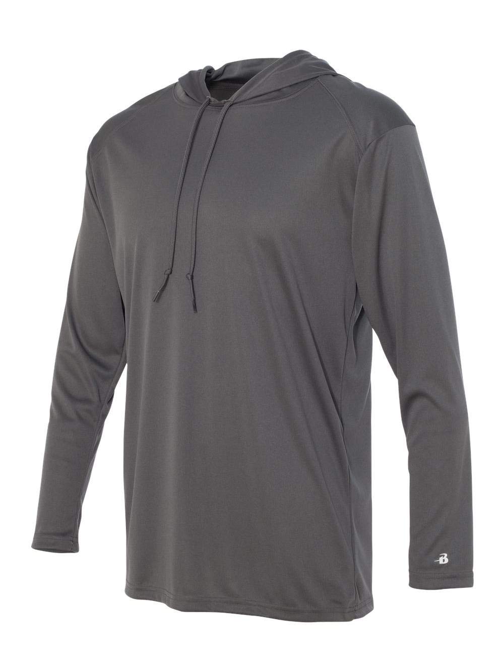 Badger Sport Adult Graphite Long Sleeve Medium Hoodie Tee