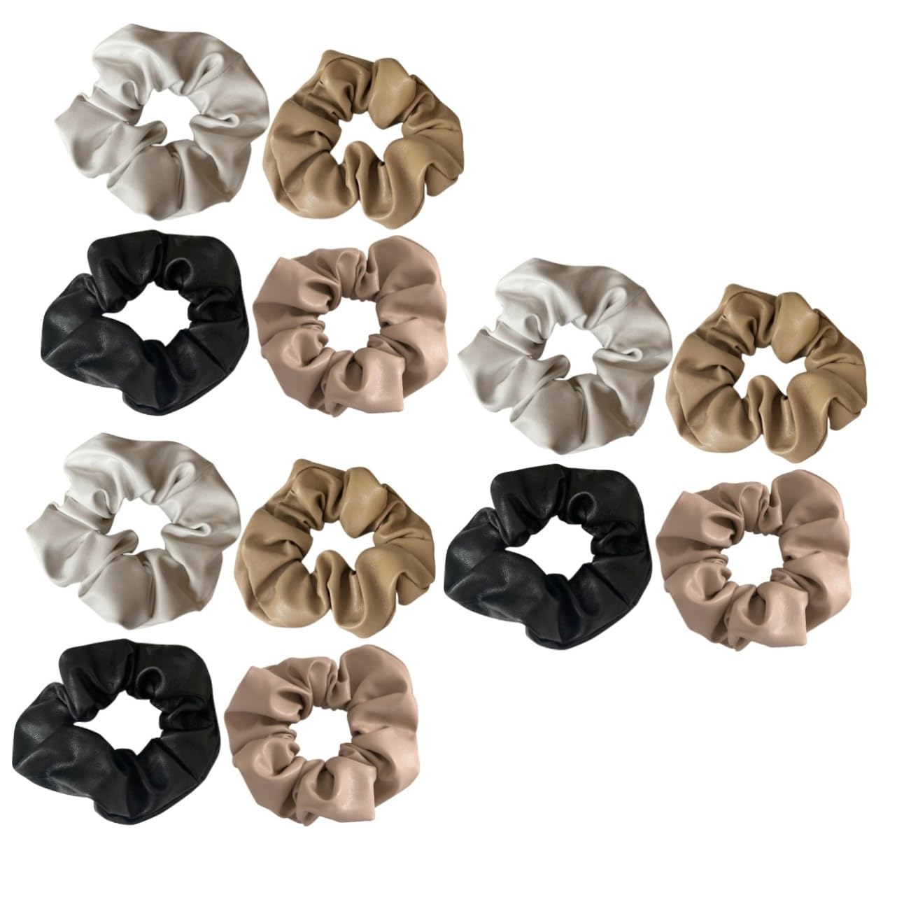 Healeved 12piezas Coleteros De Pu Para Niñas Accesorios De Pelo Elegantes y Chic Scrunchies De Colores Para Peinados De Moda