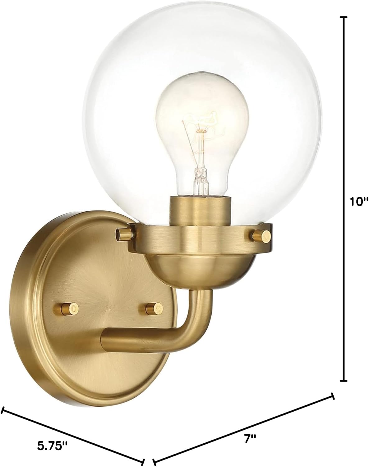 Designers Fountain 95901-BG Knoll Wall Sconce, 1-Light 60 Watts, Brushed Gold