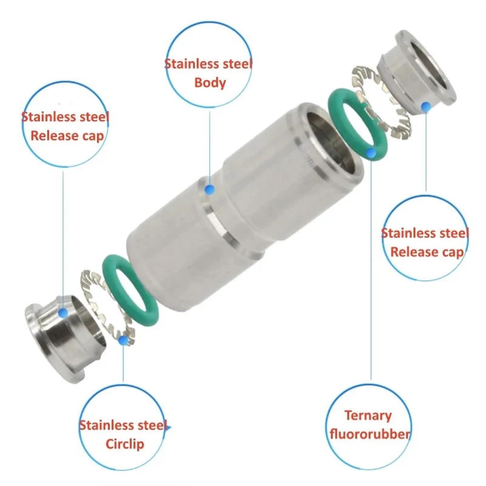 Raccordi for tubi pneumatici in acciaio inossidabile 304 Raccordi for tubi pneumatici ad alta pressione a sgancio rapido in metallo(SA,OD 4MM)