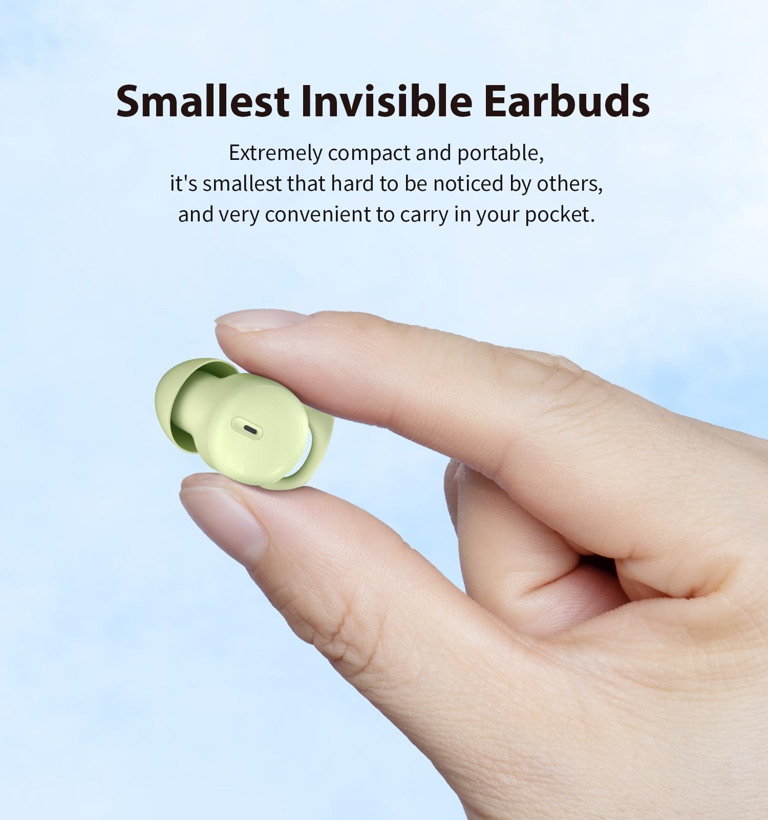 Auriculares invisibles para dormir, auriculares para dormir de lado, pequeños y cómodos auriculares para dormir con bloqueo de ruido, auriculares inalámbricos Bluetooth 5.3 para dormir, conducir