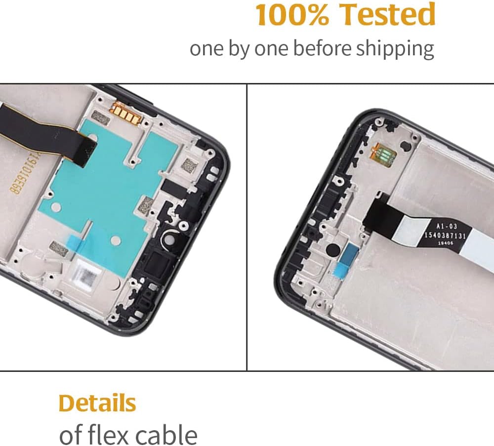 A-MIND for Xiaomi Redmi Note 8 6.3 inch LCD Display Touch Screen Digitizer M1908C3JH,M1908C3JG,M1908C3JI Screen Replacement Full Assembly Repair Kits,with Tools(Black with Frame)