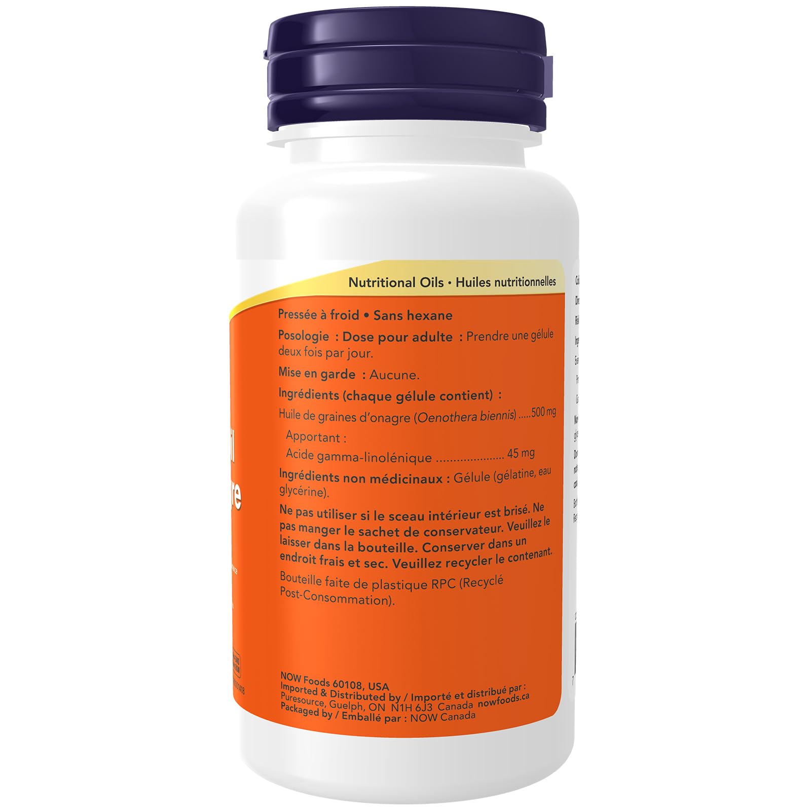 Huile D'Onagre 1000mg - Paquet De 180 Capsules - Lindens - Riche En Acide Gamma-linolénique