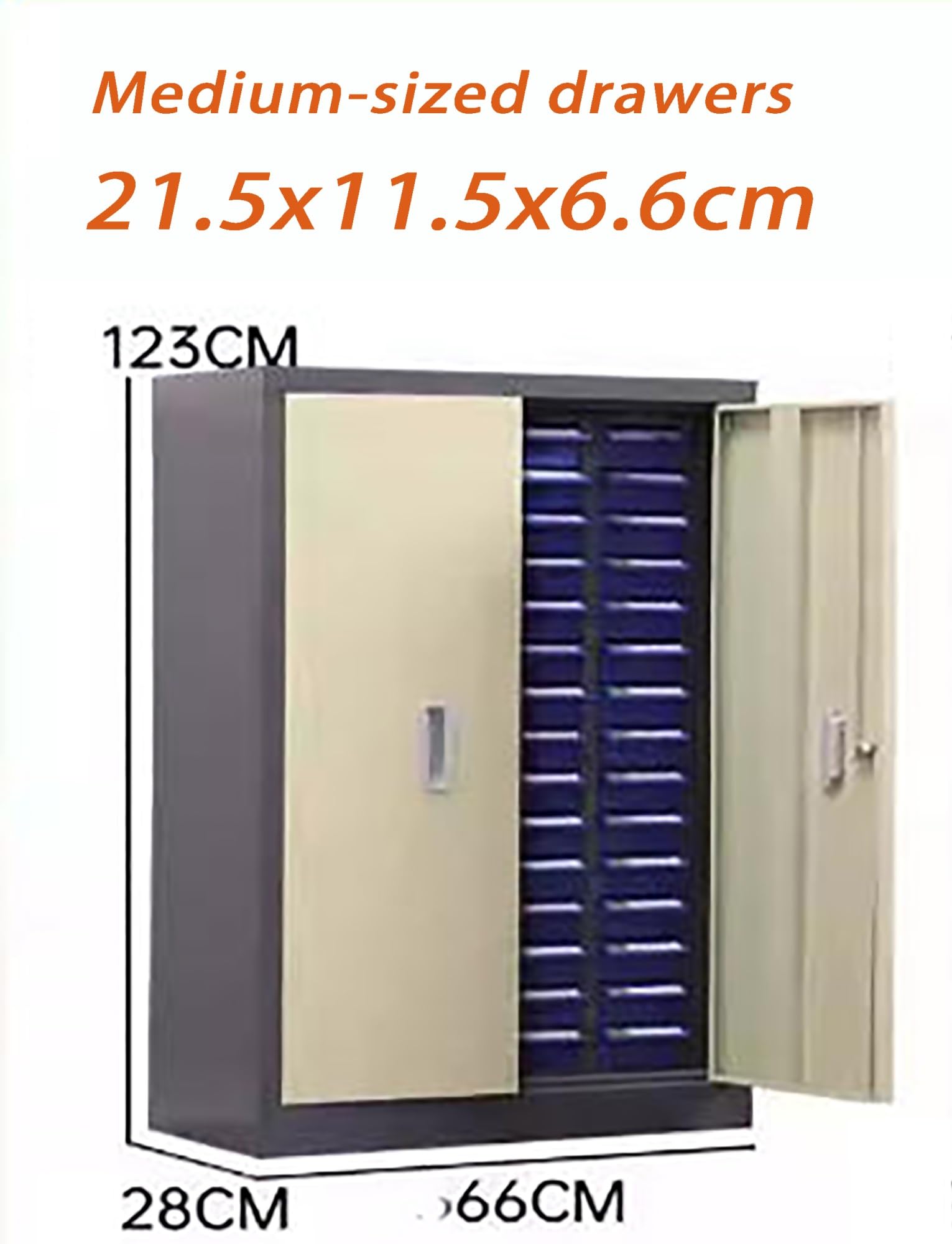 Armario Multifuncional para Almacenamiento de Piezas con Puerta, Apto para Cerradura, para Tornillos y componentes electrónicos, con Capacidad para 60 Piezas, Ideal para Uso en almacenes.