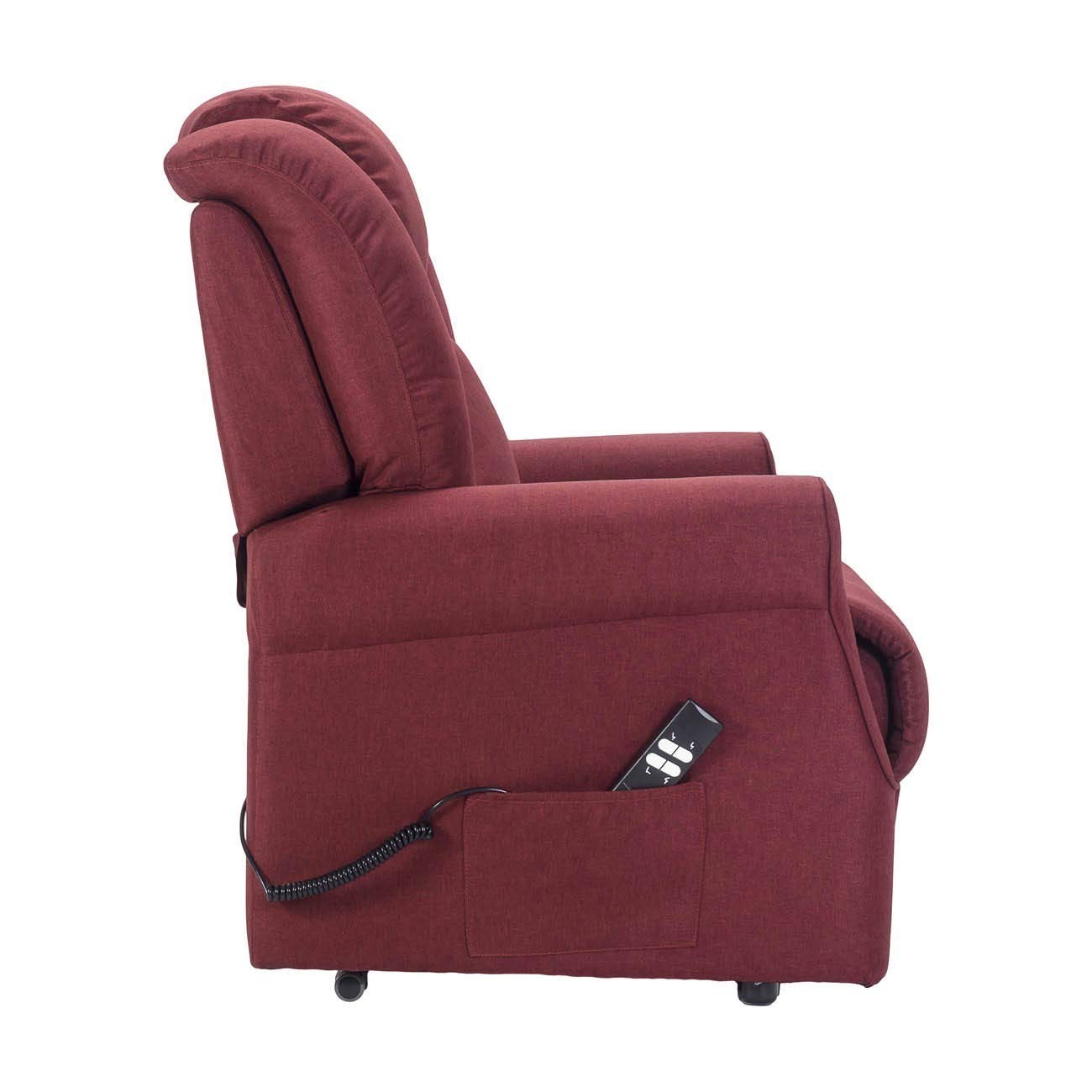 Sime Betty1 PERSONNALISÉ Fauteuil releveur Relax Dispositif Médical Vibromassage kit 4 Roues siège à Micro-Ressorts Doux résistant aux Taches Rouge foncé