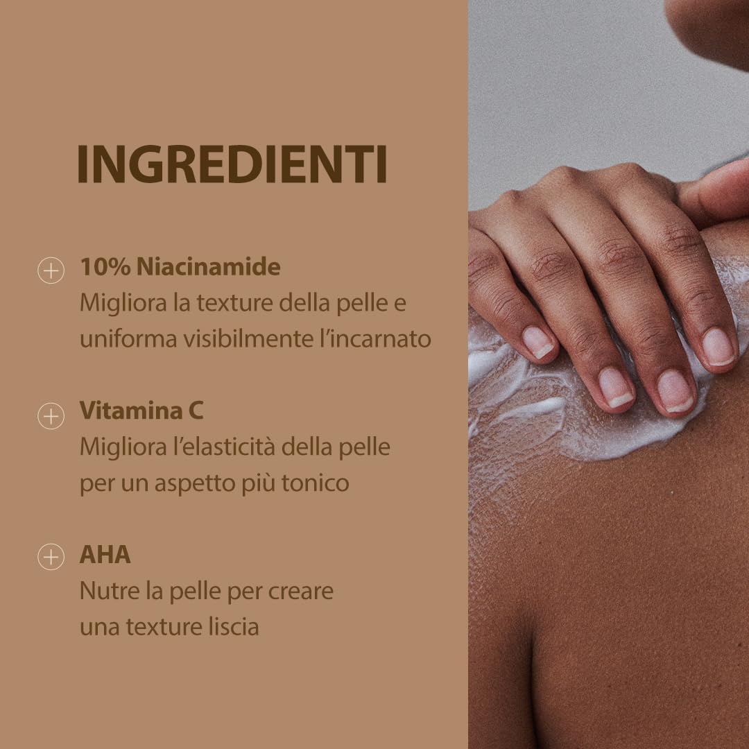 [Mizon] Lozione Corpo Levigante alla Niacinamide (300 ml) AHA, vitamina C, acido ialuronico, idratazione regolare, cura della pigmentazione, esfoliazione delicata (Niacinamide Smoothing Body Lotion)