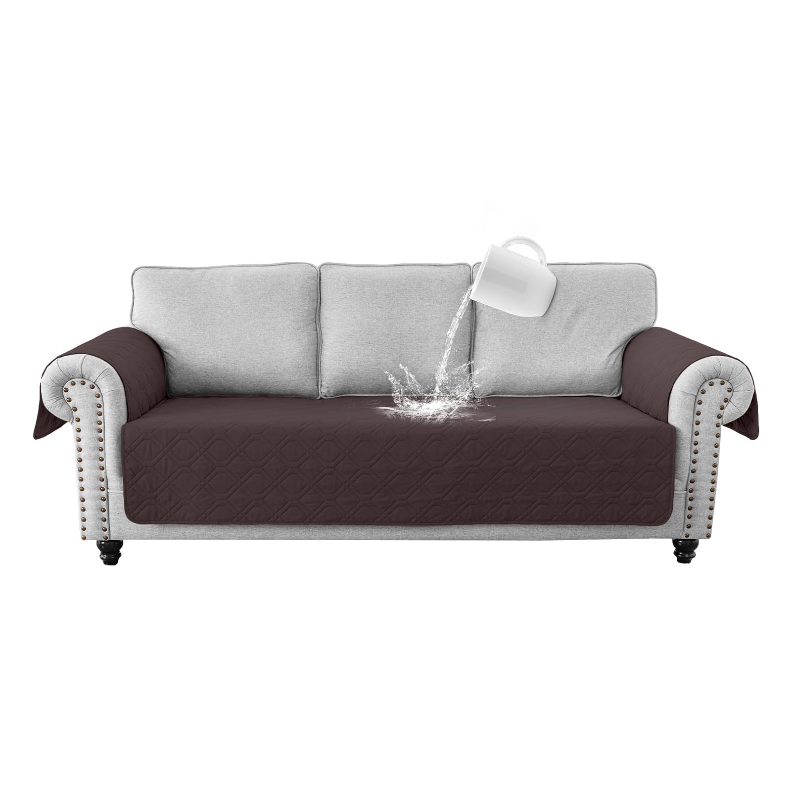 Funda de Sofá, Funda de Sofá de Protección para Mascotas, para Gatos Arañazo y Perros Mascotas, Impermeable Fundas Sofa (Chocolate,4 Plazas)