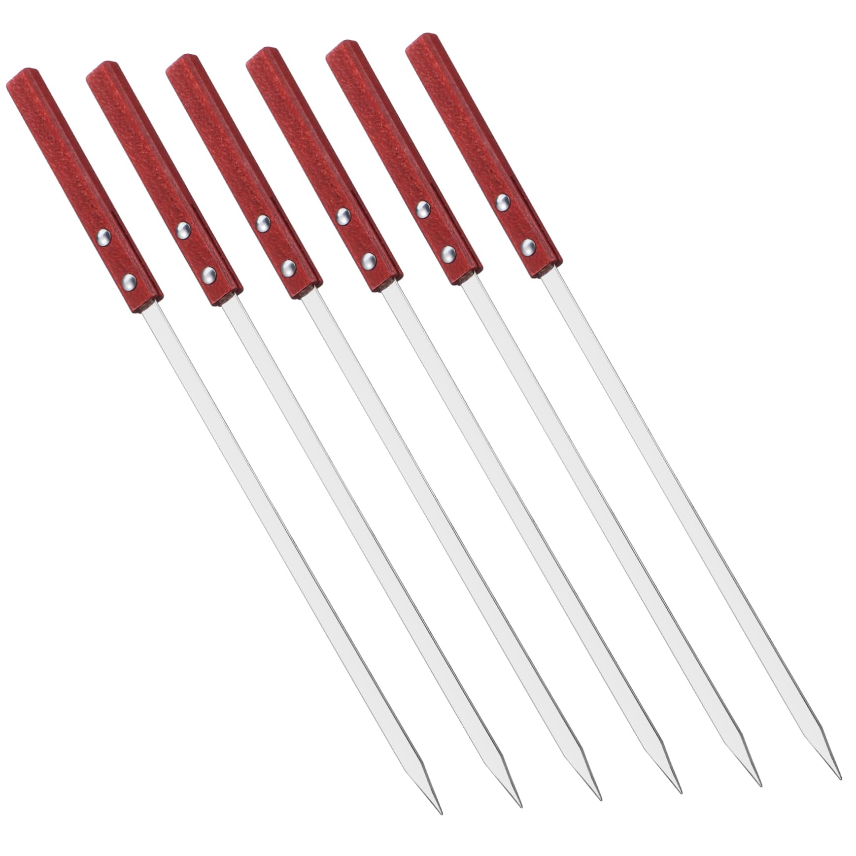 BESPORTBLE 18pezzi Spiedini Acciaio Inossidabile Per Barbecue Con Manico Legno Spiedini Piatte Per Grigliare e Verdure Per Grigliate Di Grandi