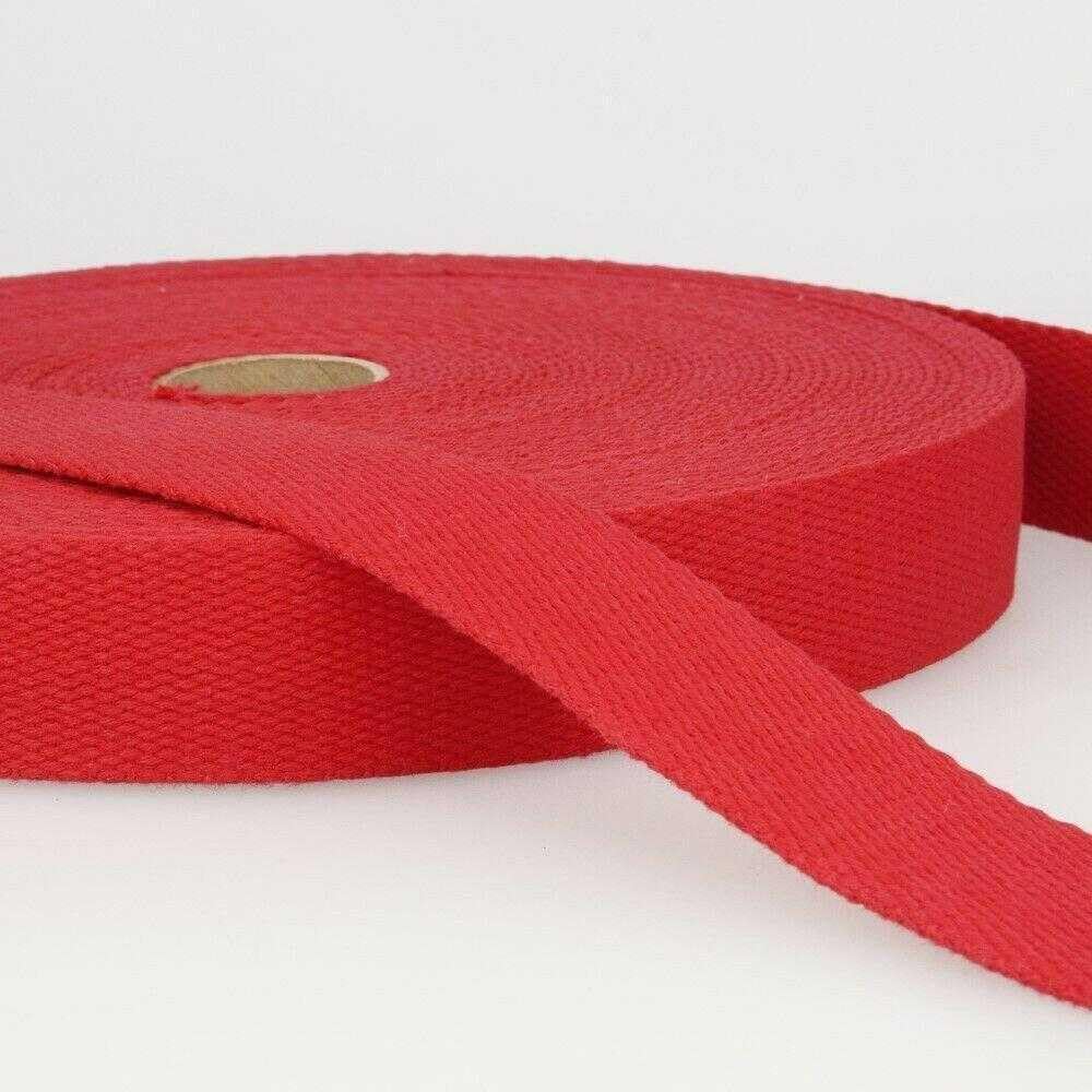 30mm Pure Cotton Webbing 2mm Thick Bag Strap Handle 31 Colours 1 2 4 Metres 248D, 008 Dark Red, 4 Metres — image 1