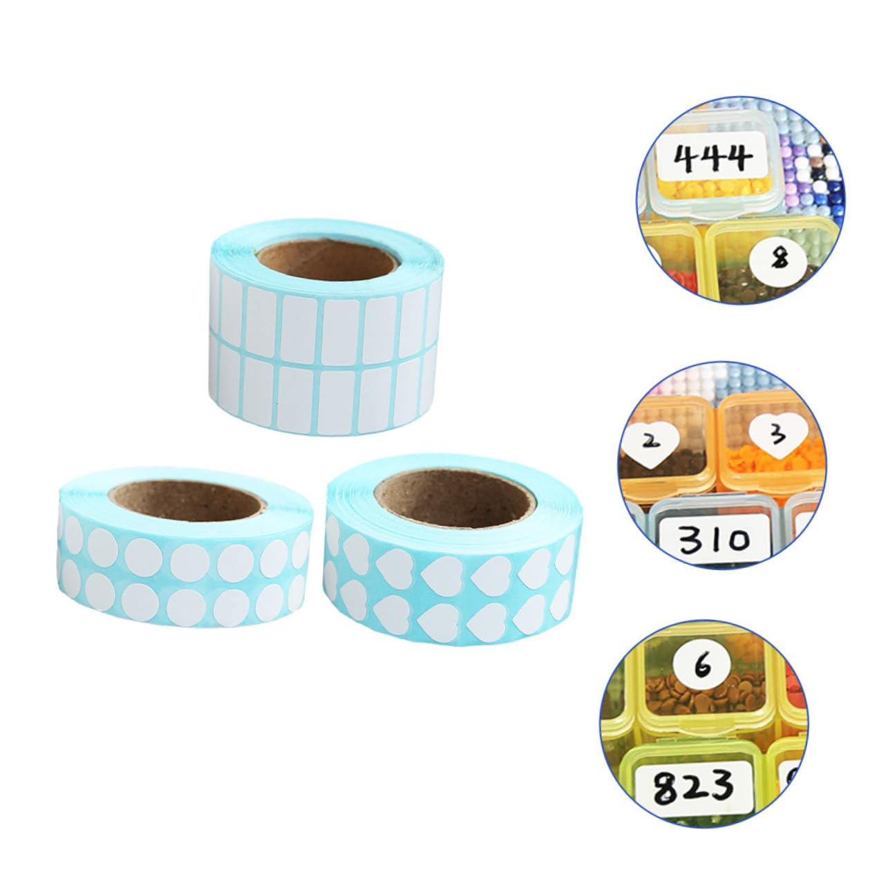 VILLCASE 4sets Diamant Peinture Autocollant Étiquette Marqueurs Autocollant Porte-nom Autocollant De Tri Autocollants 3rolls * 4