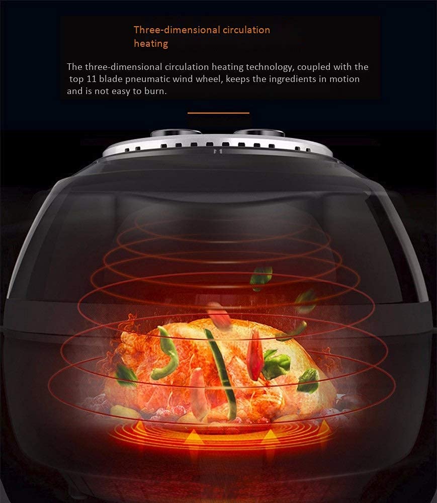 Piekarnik Air Fryer 5L Bez oleju Przepis na frytkownicę beztłuszczową Frytkownica na gorące powietrze z pamięcią punktu przerwania Timer i kontrola temperatury Zdejmowana powłoka nieprzywierająca