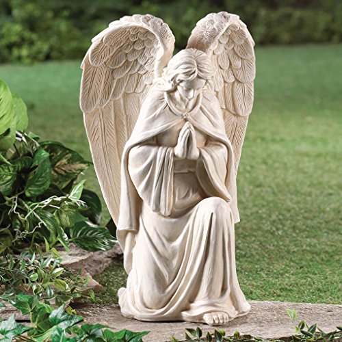 Fox Valley Traders Aoboco WalterDrake White Resin Angel Statue - Religious Garden Statue Remembrance Memorial Guardian… - Image 4