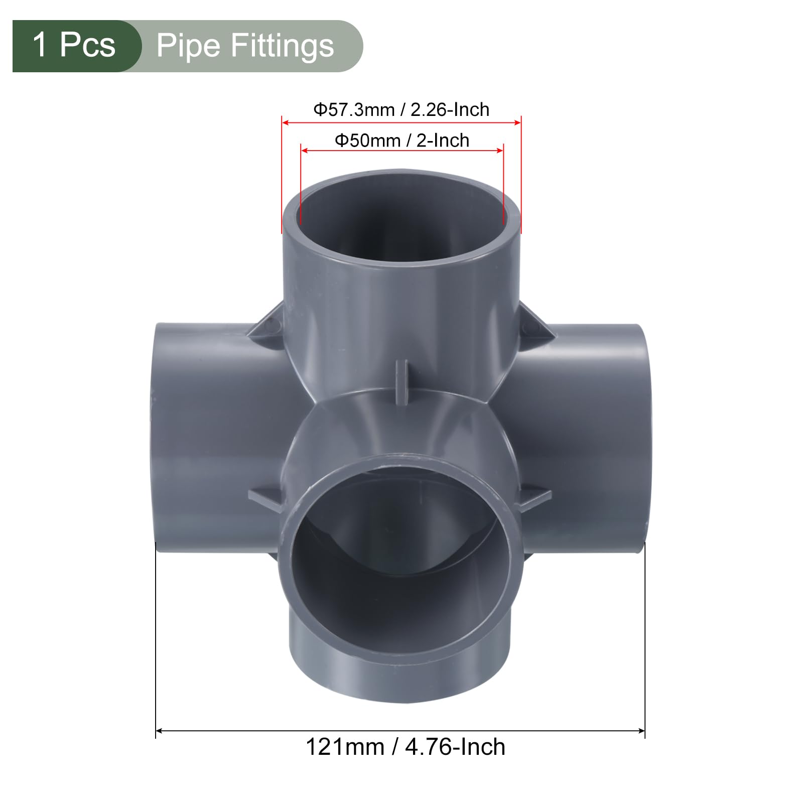 YOKIVE 5 Way Elbow Pipe Fittings, Joint Coupling Pipe Adapter Pipe Connection - Image 2
